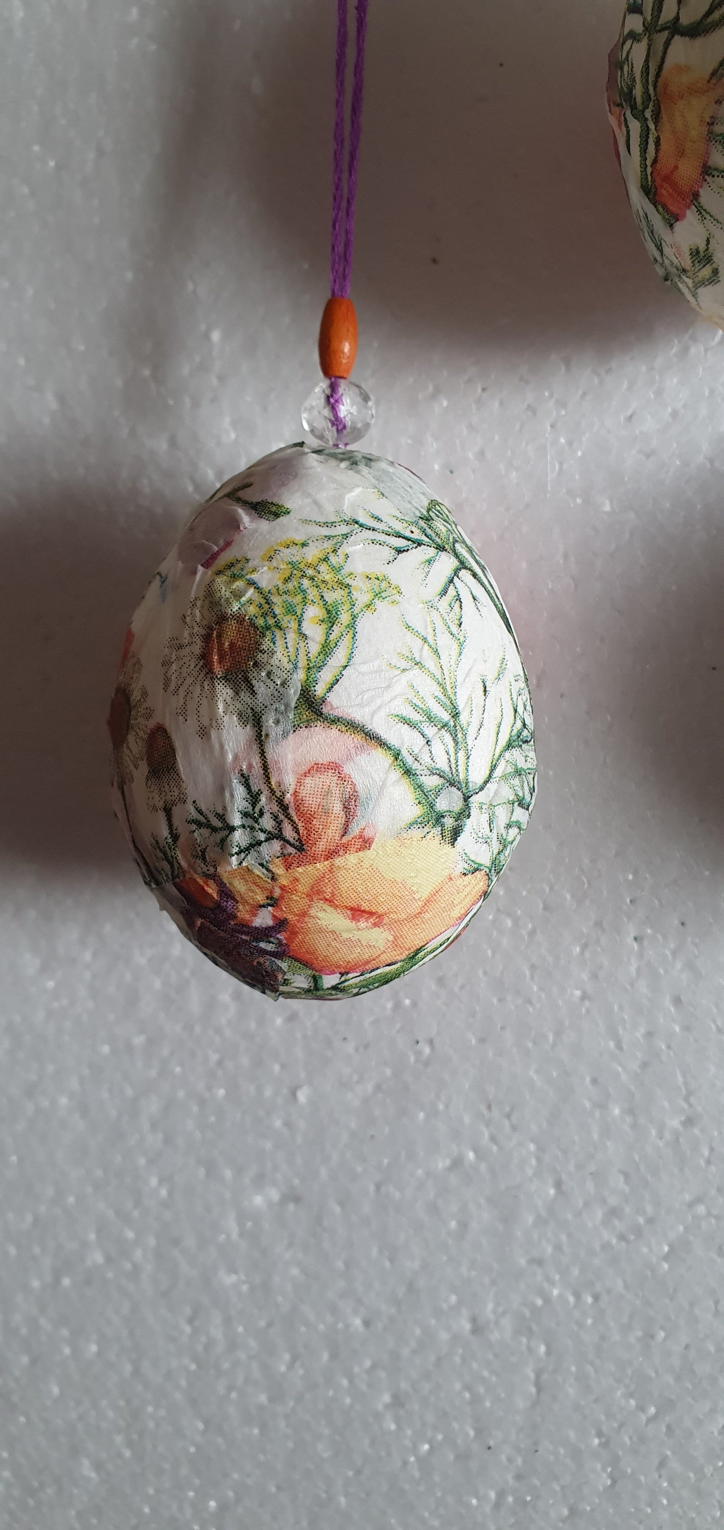 Decoupage Floral Insects Decorated Egg Window/Tree Hanging Home Decor Gift