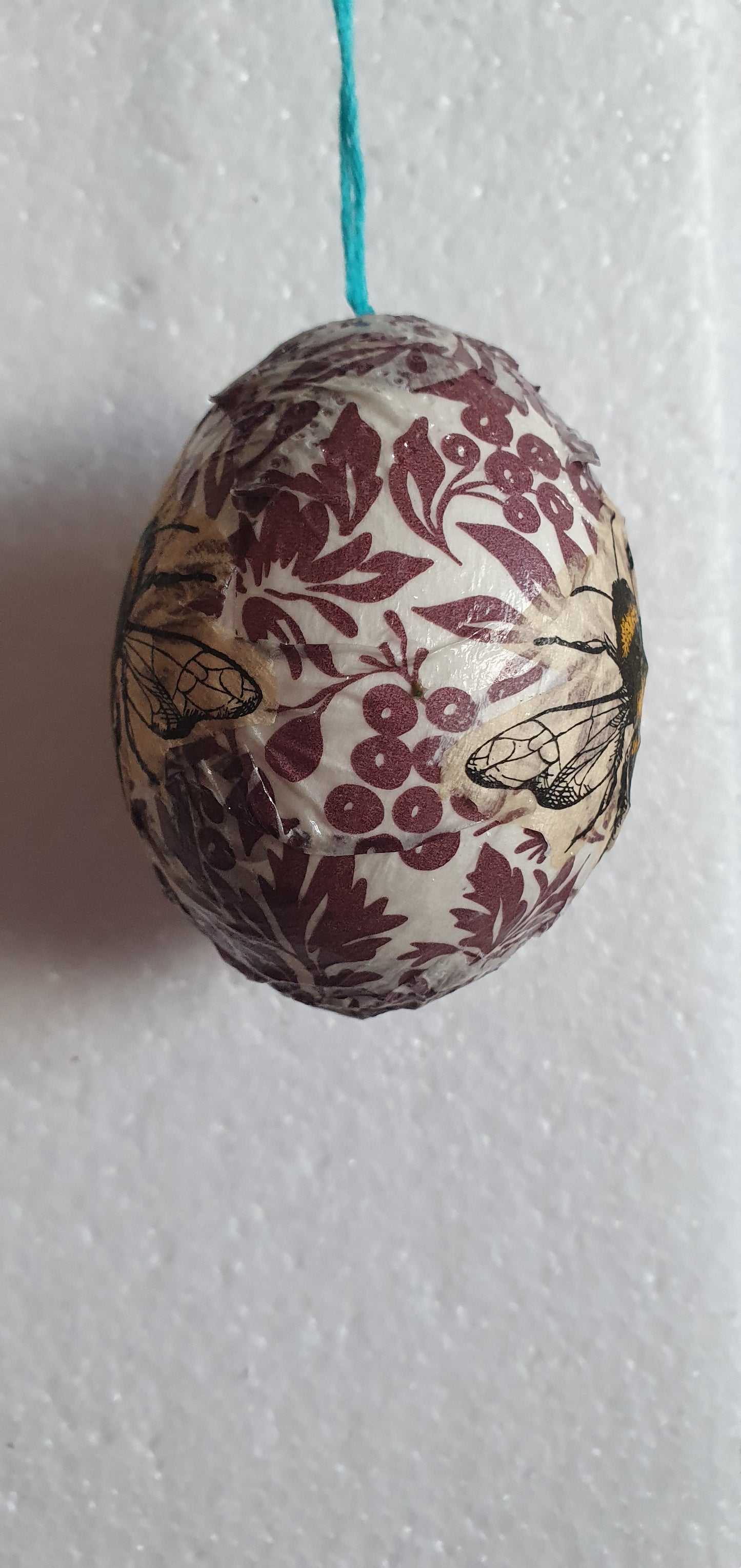 Decoupage Floral Bumble Bees Decorated Egg Window/Tree Hanging Home Decor Gift