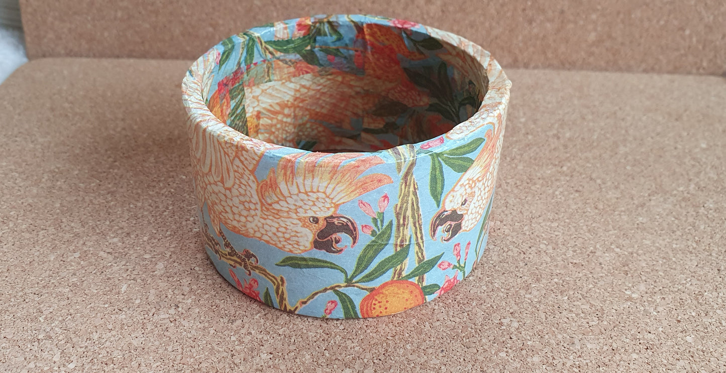 Blue Orange Cockatoos Decoupage Chunky Bangle