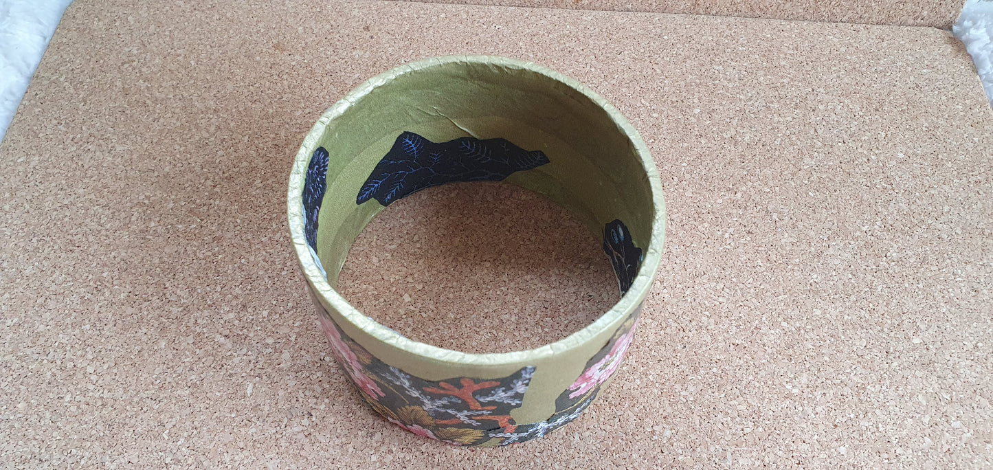 Gold Black Decoupage Chunky Bangle