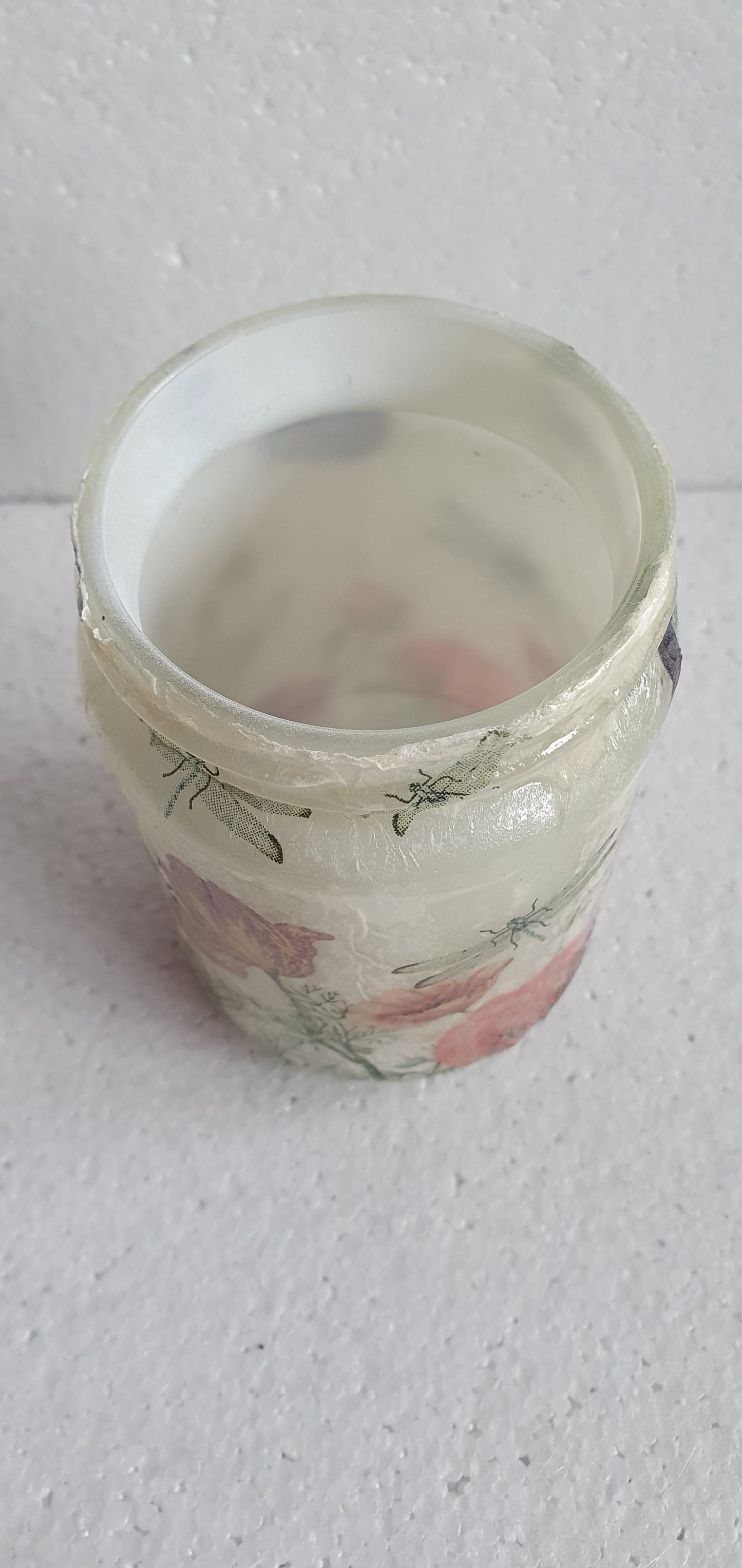 Medium Glass Floral Insect Pattern Hand Decorated Storage Jar With Lid Home Decor Gift