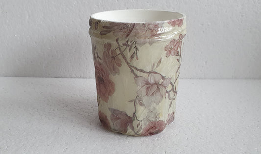Medium Glass Floral Pattern Hand Decorated Storage Jar Home Decor Gift
