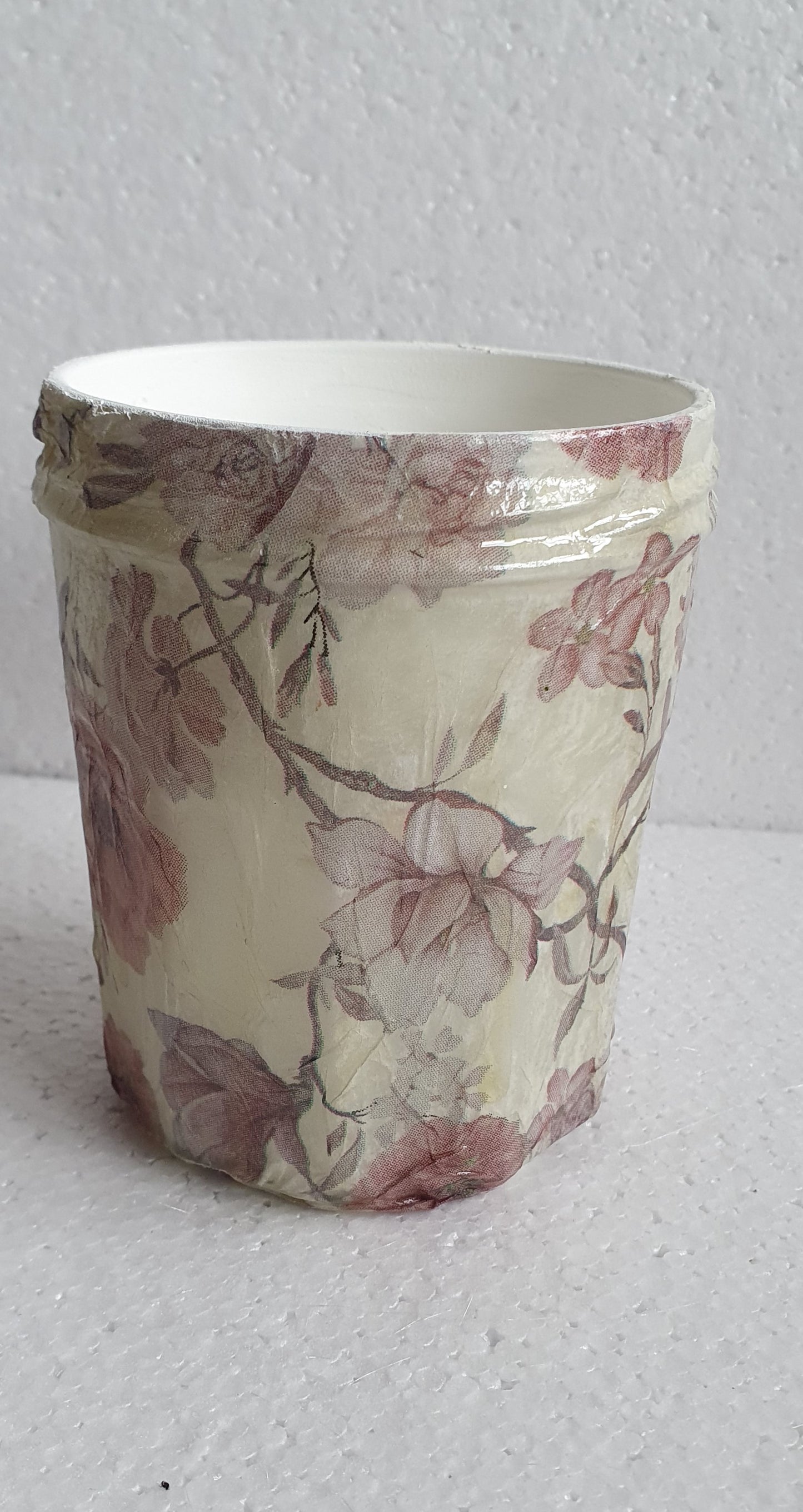 Medium Glass Floral Pattern Hand Decorated Storage Jar Home Decor Gift