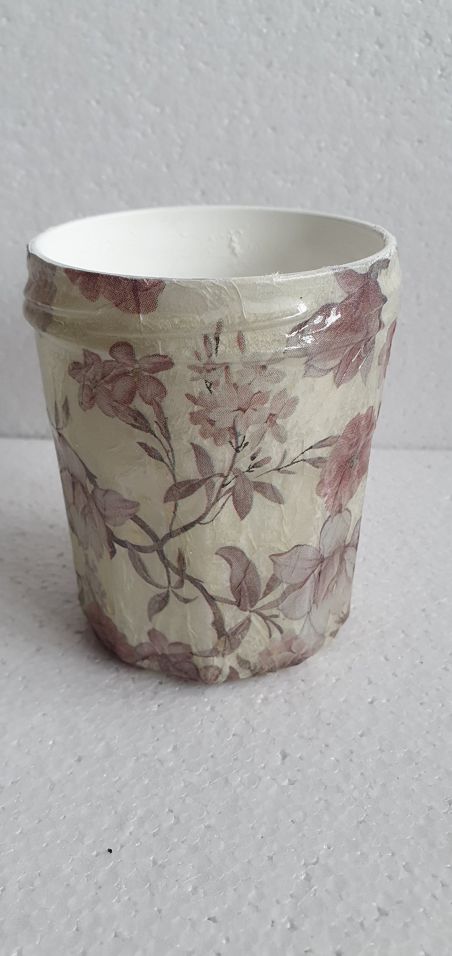 Medium Glass Floral Pattern Hand Decorated Storage Jar Home Decor Gift