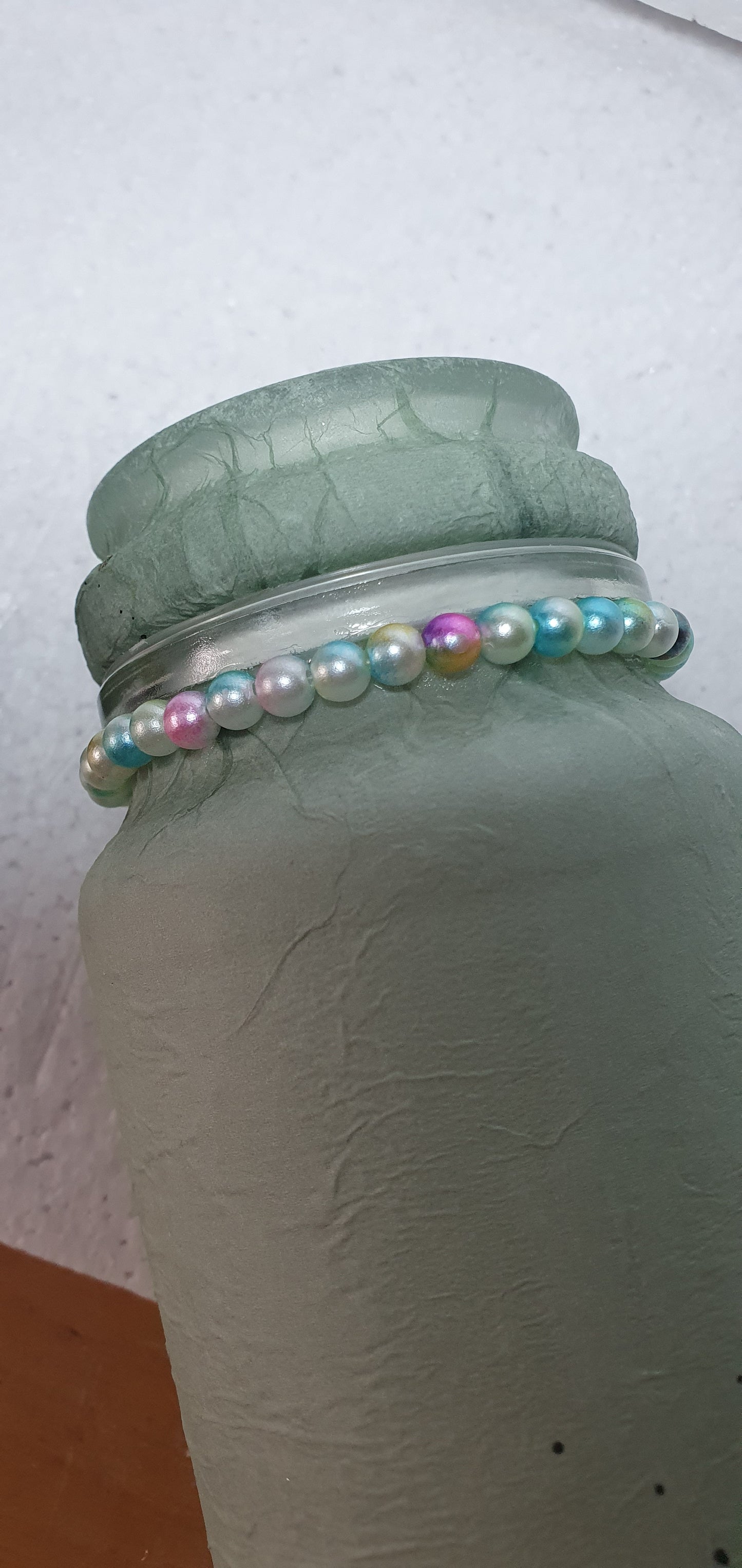 Medium Hand Decorated Glass Pin Cushion Jar Blue Owls Crafters Gift