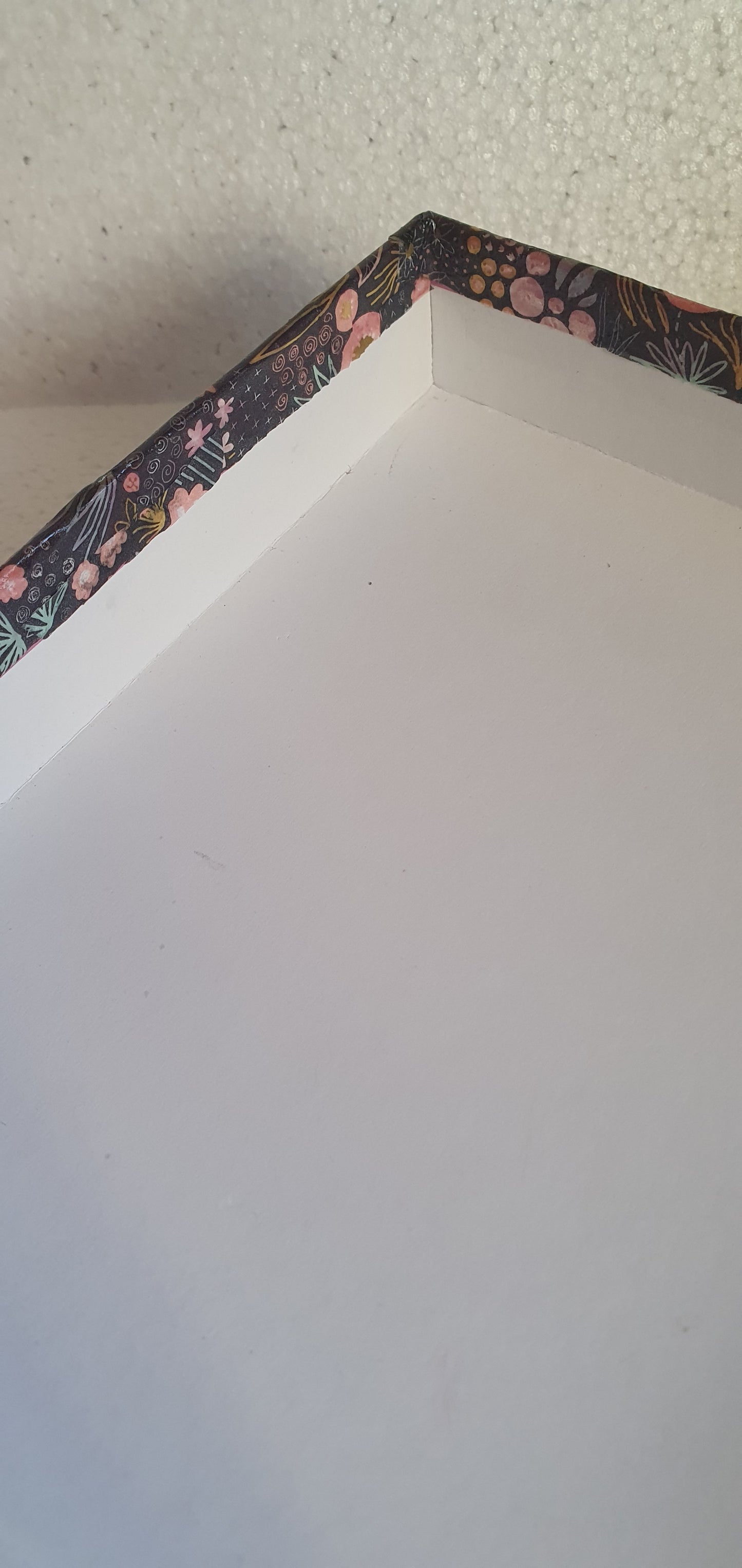 Square Floral Pink Black Orange Gold Trinket Gift Box Hand Decorated Decor Gift