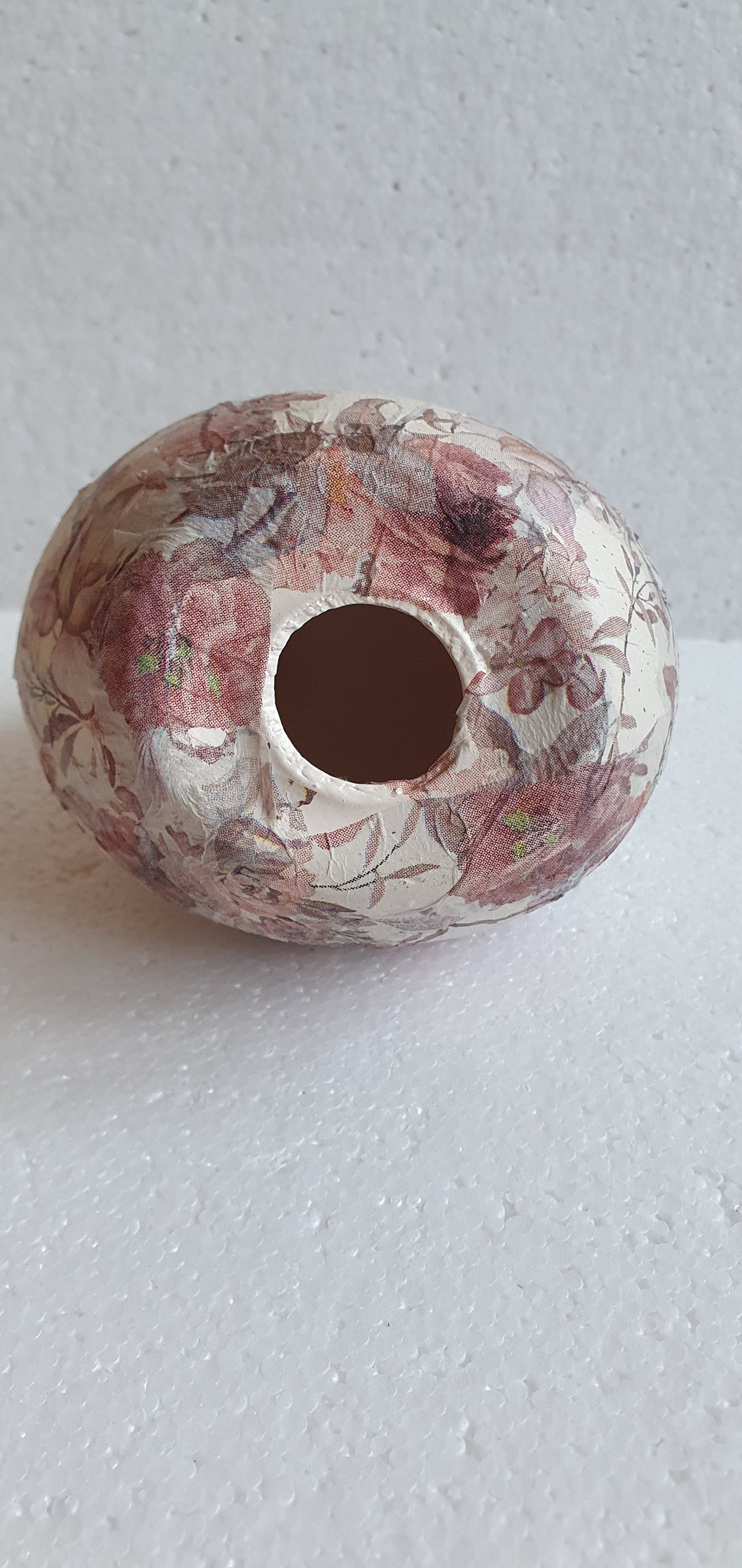 Hand Decorated Ceramic Floral Chicken Pink White Gift