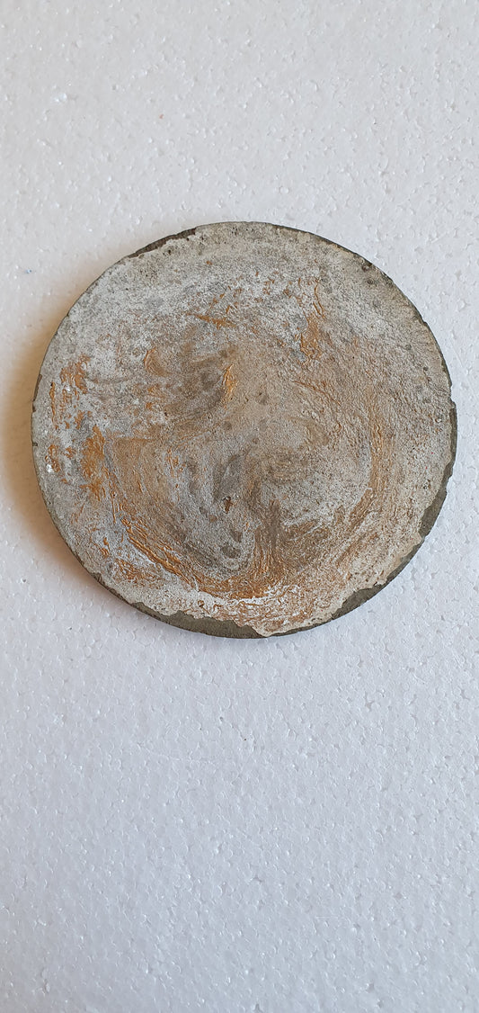 Large Single Round Decoupage Galaxy Swirl Coaster Cement Base Grey Gold Home Decor Gift