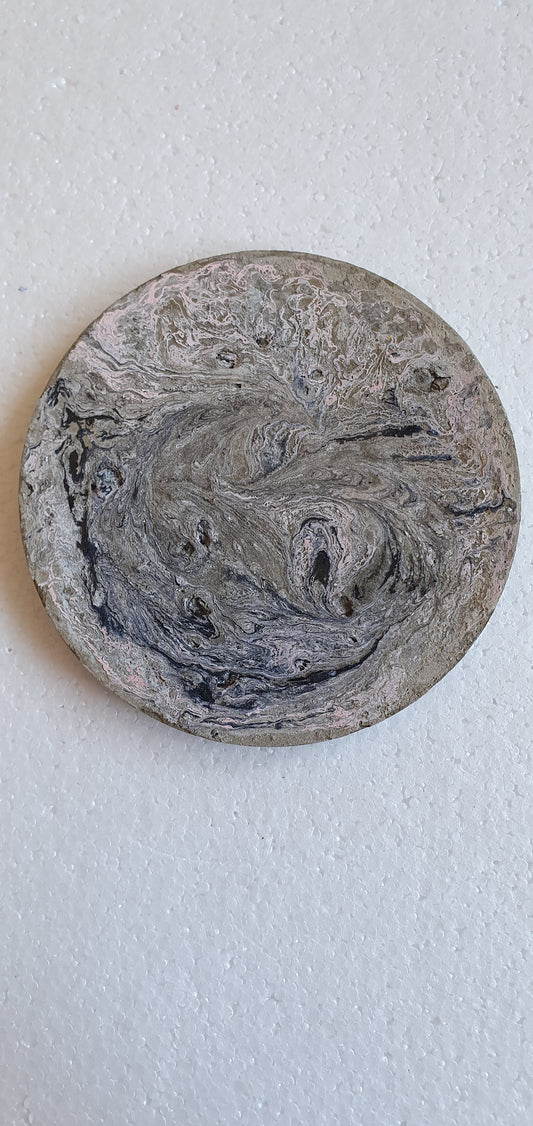 Large Single Round Decoupage Galaxy Swirl Coaster Cement Base Rose Gold Grey Black Home Decor Gift