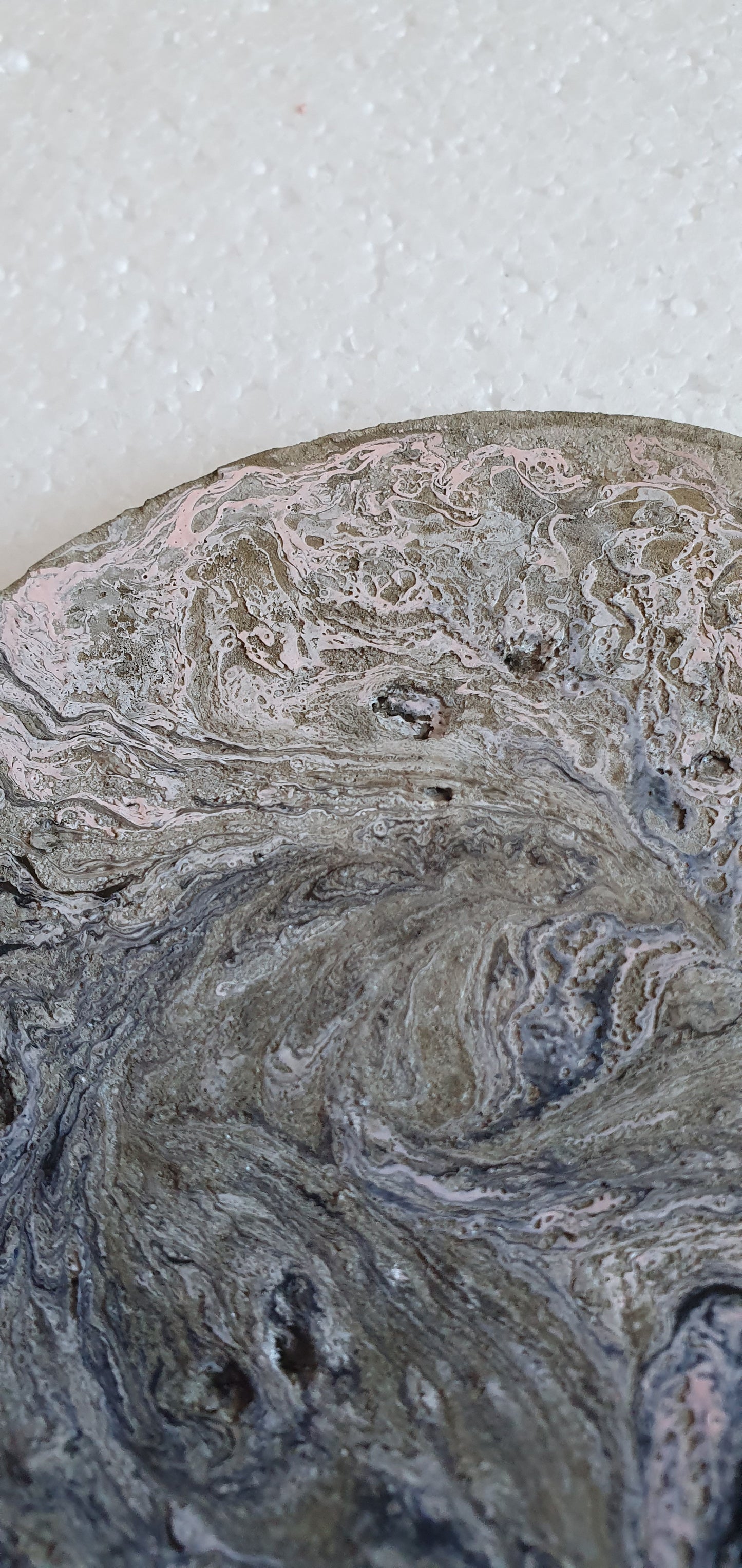Large Single Round Decoupage Galaxy Swirl Coaster Cement Base Rose Gold Grey Black Home Decor Gift