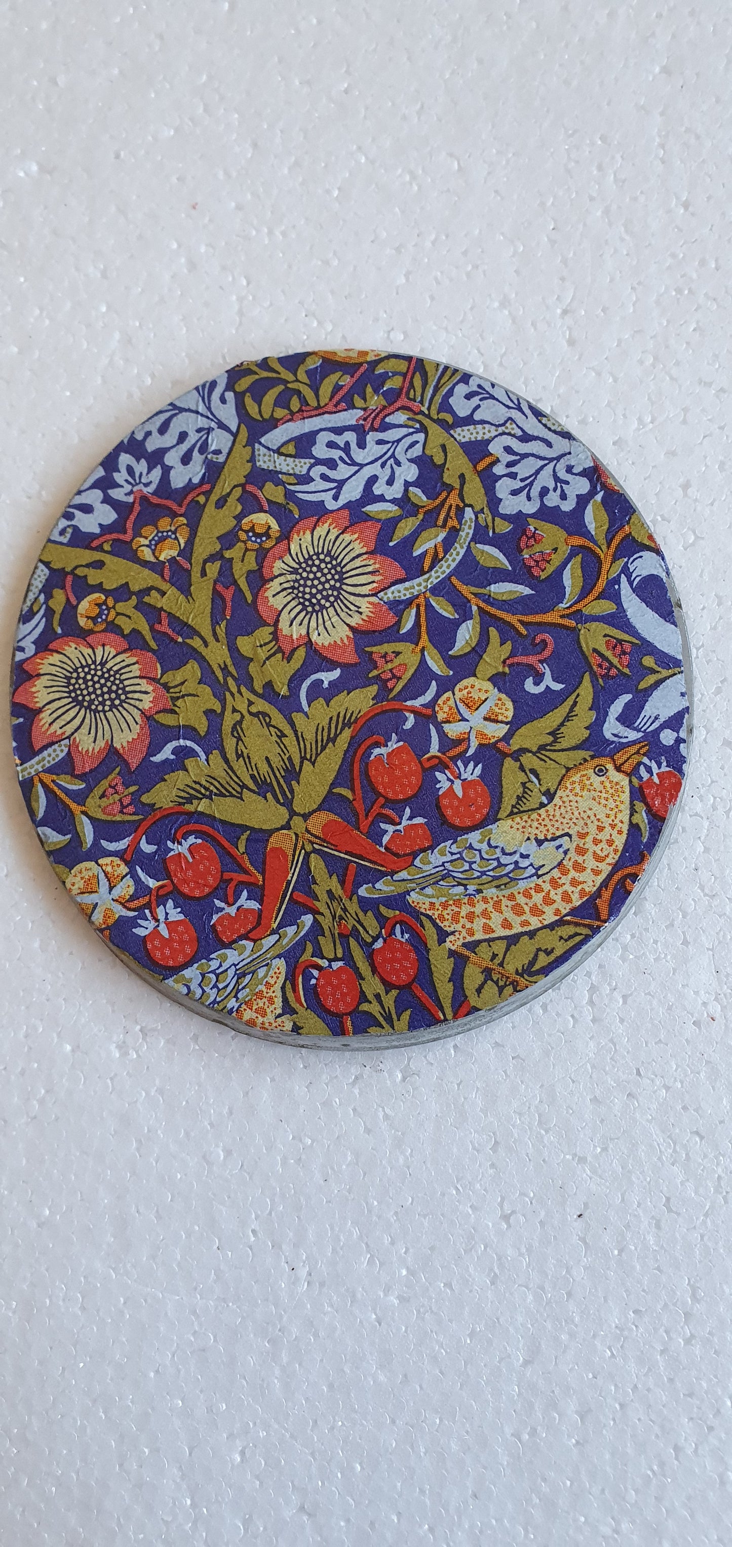Large Single Round Decoupage Galaxy Swirl Coaster Cement Base Red White Black Home Decor Gift
