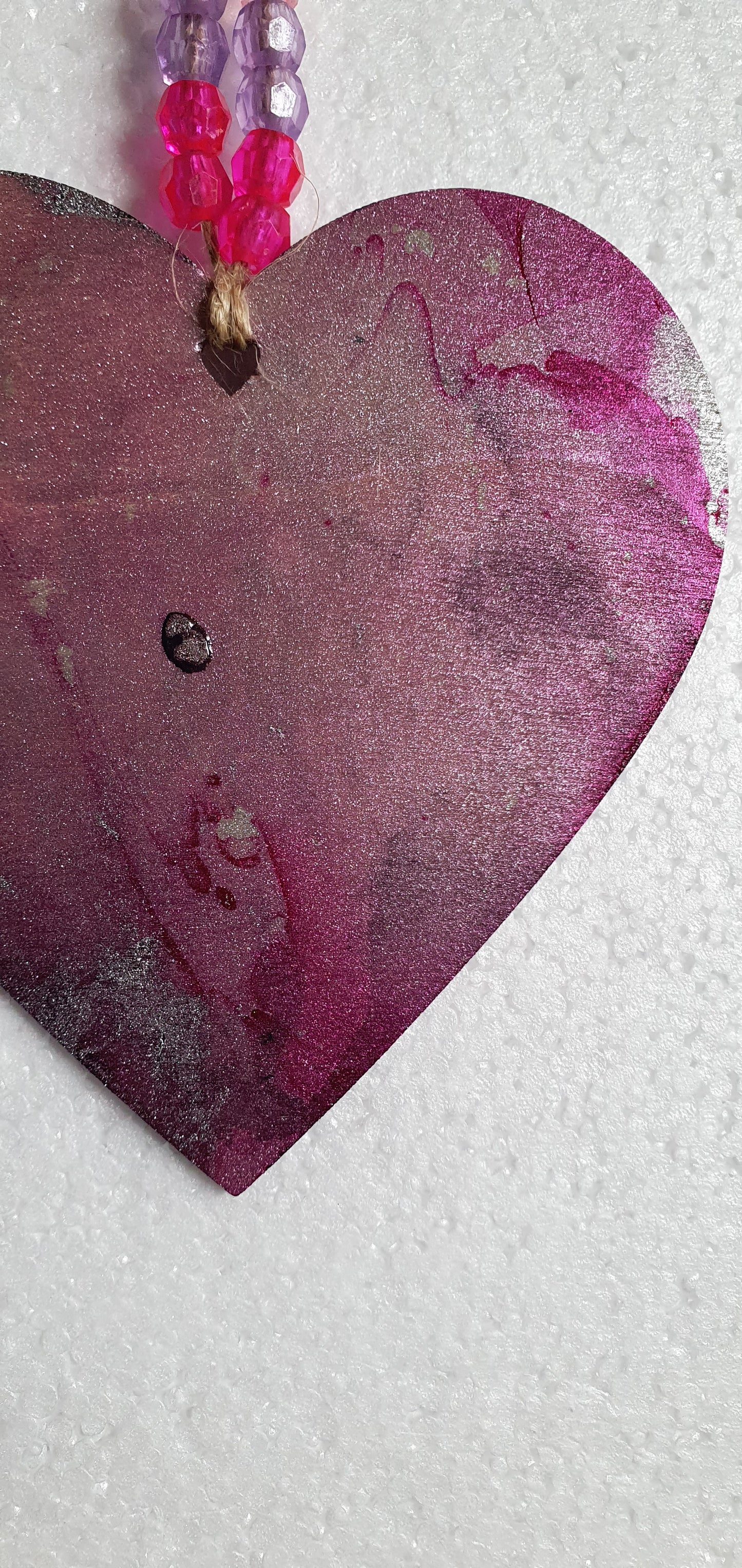 Large Marbled Wooden Heart Window Hanging Home Decor Gift