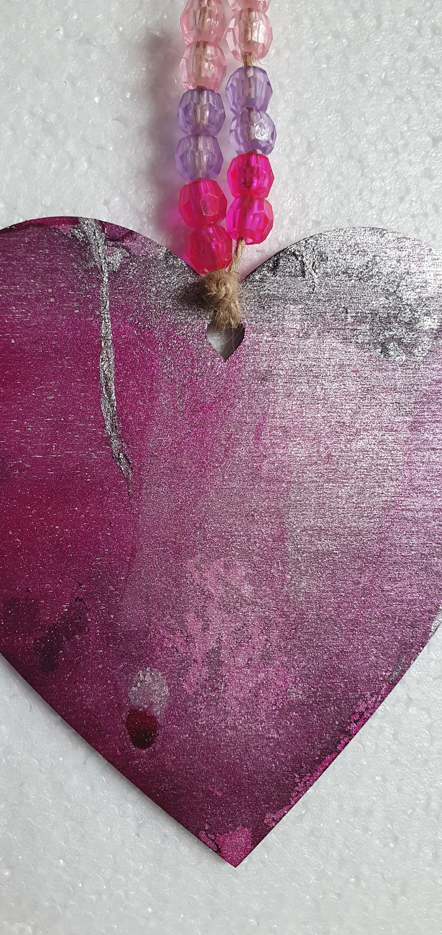 Large Marbled Wooden Heart Window Hanging Home Decor Gift
