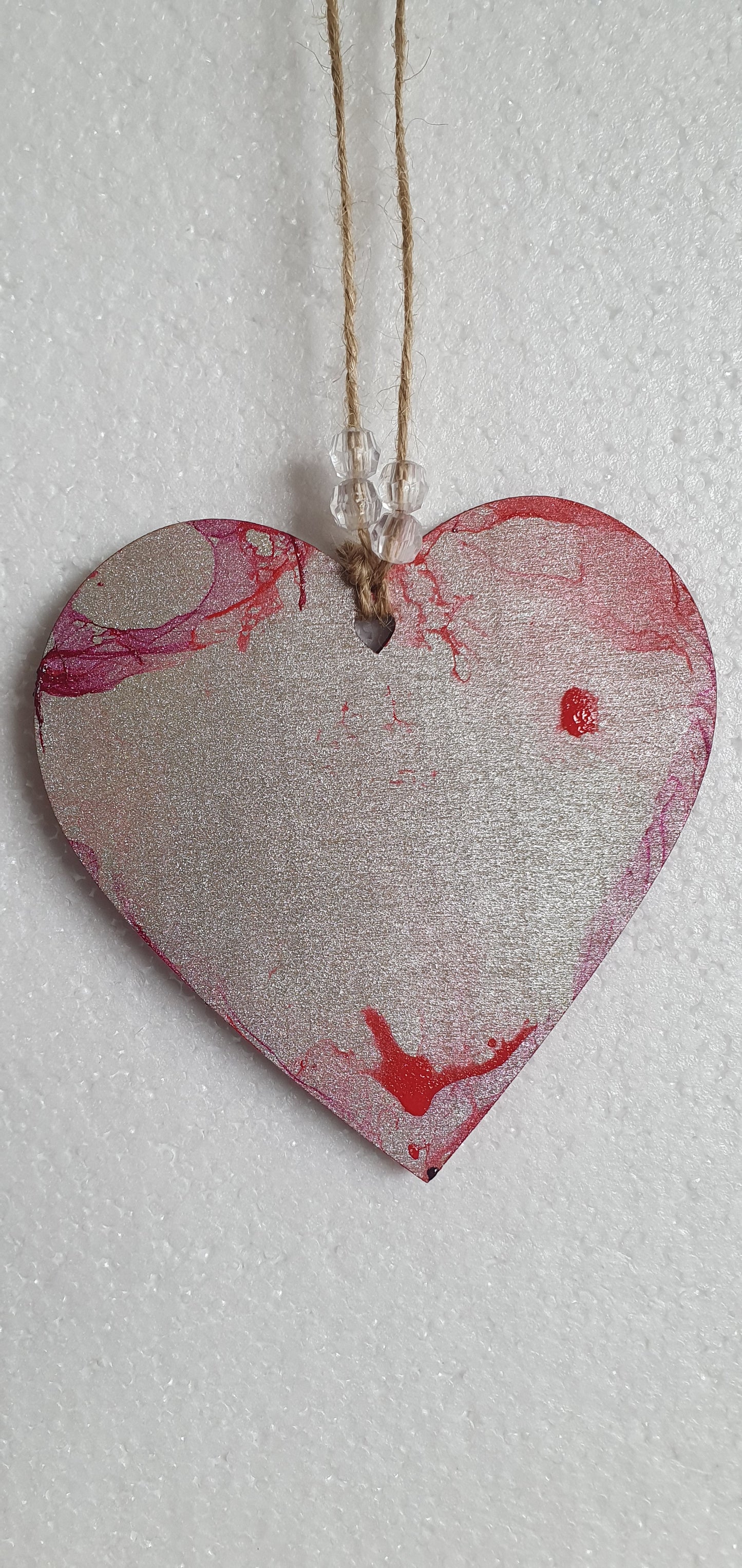 Large Marbled Wooden Heart Window Hanging Home Decor Gift 2