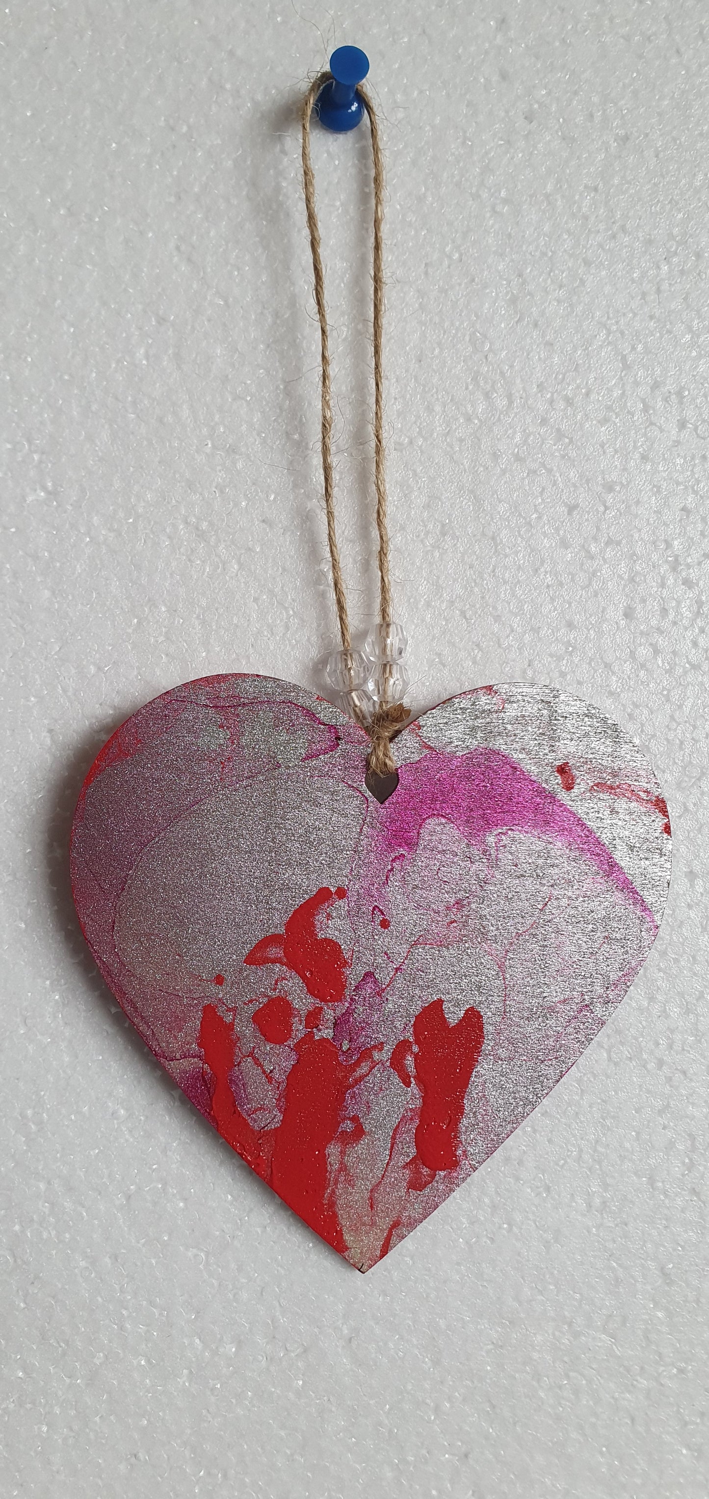 Large Marbled Wooden Heart Window Hanging Home Decor Gift 2