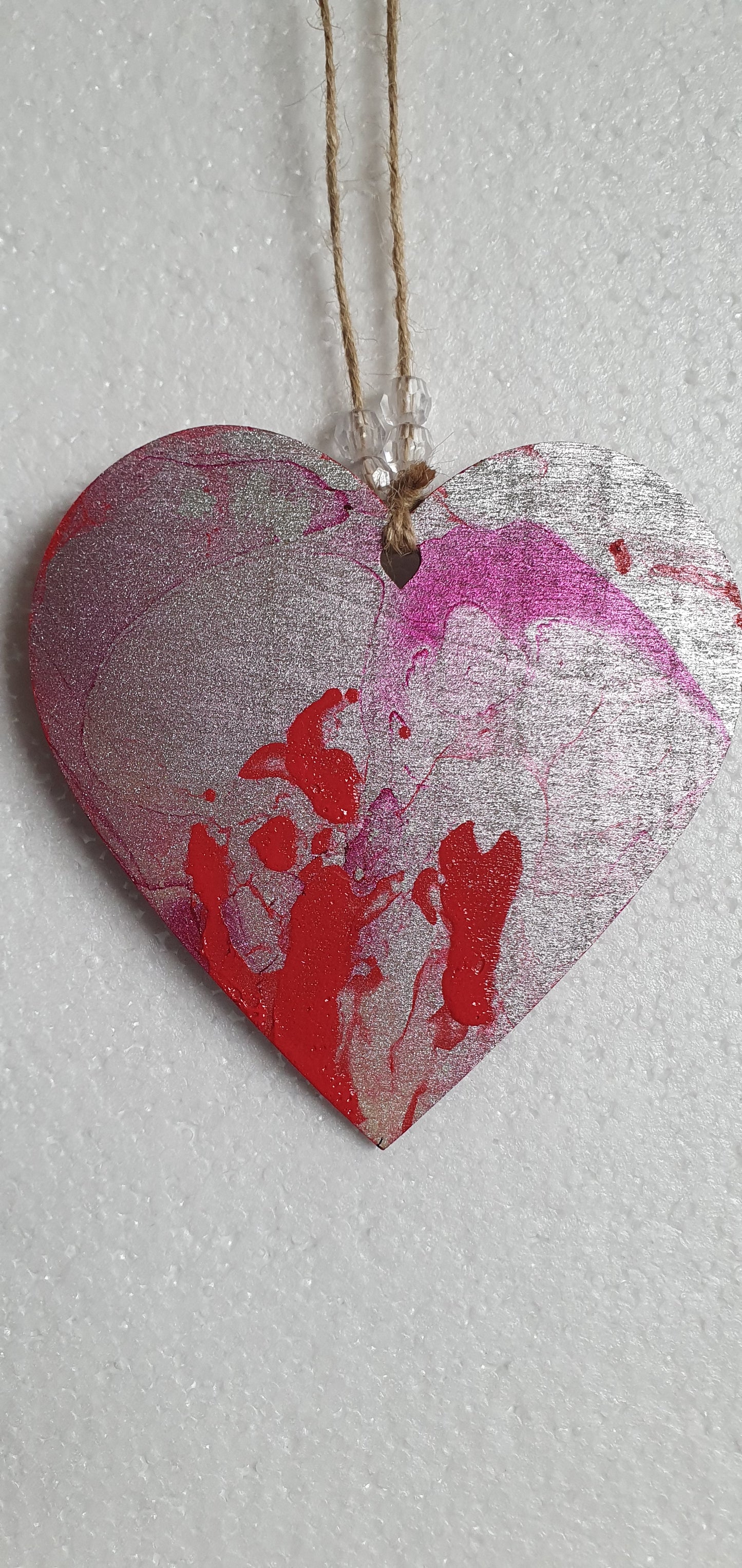 Large Marbled Wooden Heart Window Hanging Home Decor Gift 2