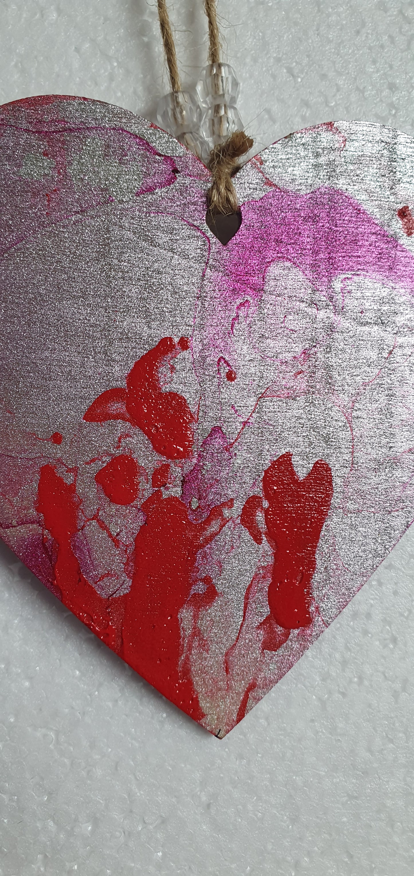 Large Marbled Wooden Heart Window Hanging Home Decor Gift 2
