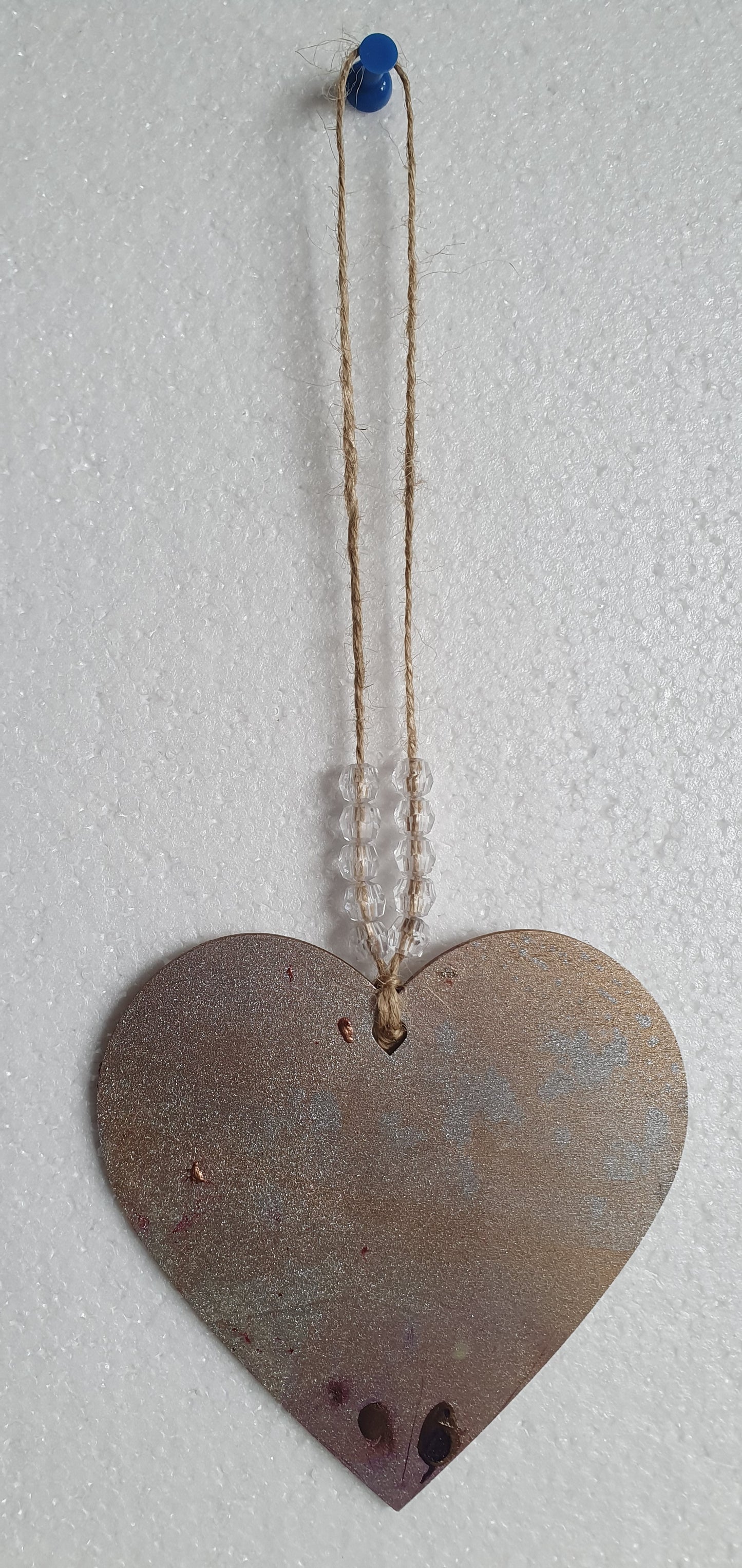 Large Marbled Wooden Heart Window Hanging Home Decor Gift 4