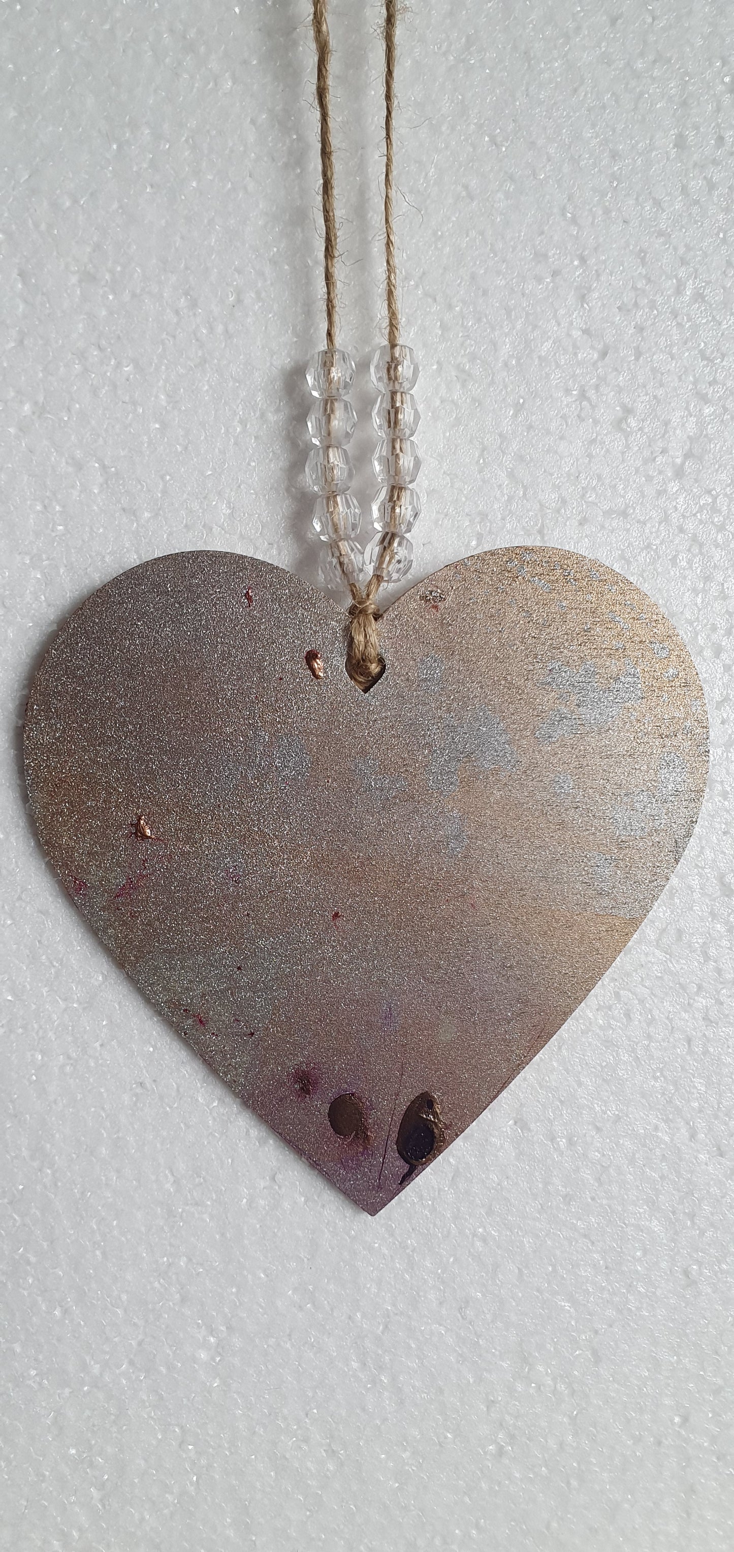 Large Marbled Wooden Heart Window Hanging Home Decor Gift 4
