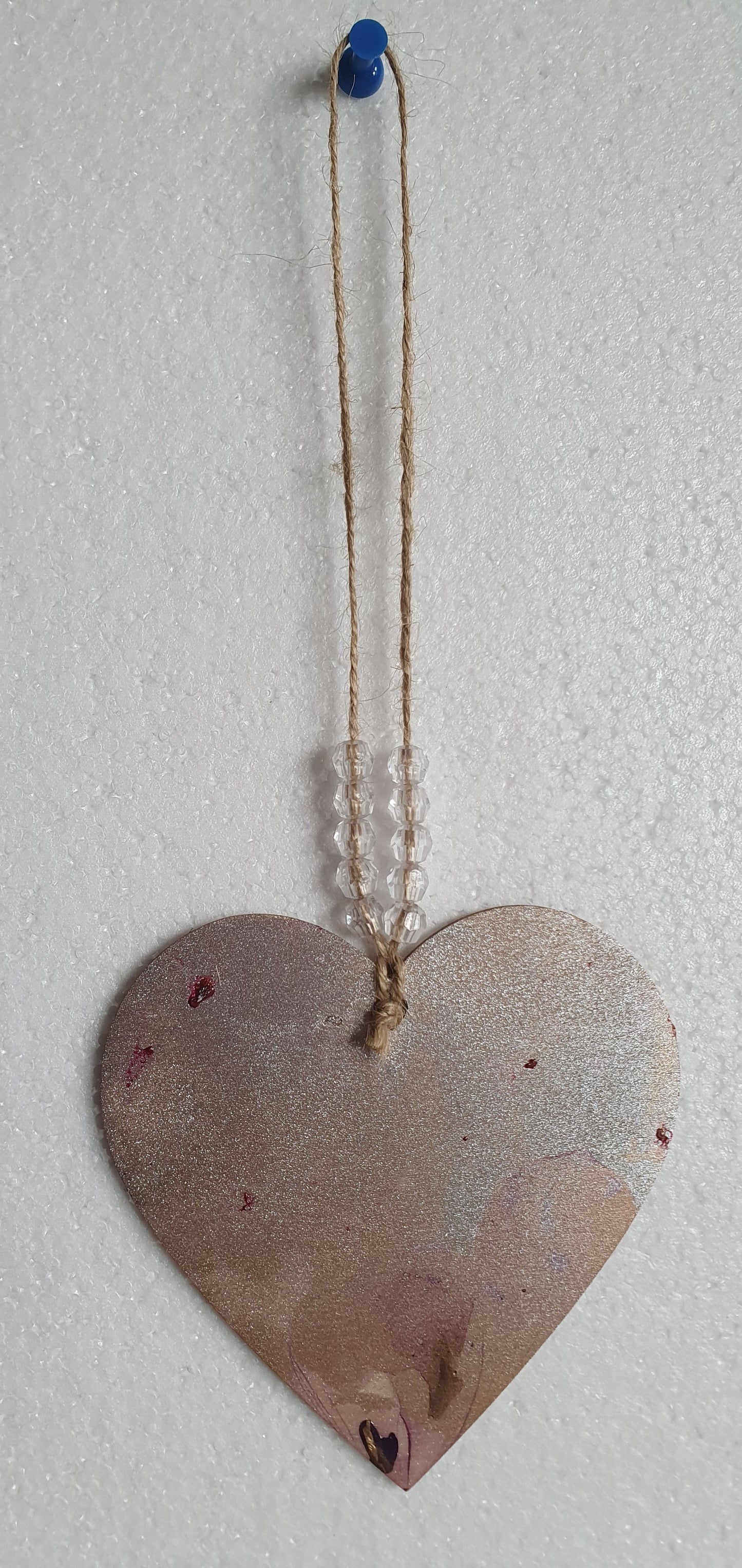 Large Marbled Wooden Heart Window Hanging Home Decor Gift 4