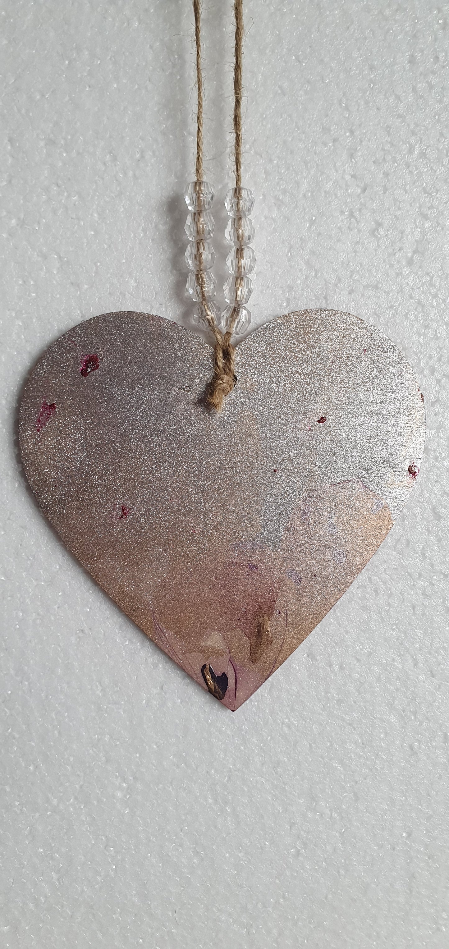 Large Marbled Wooden Heart Window Hanging Home Decor Gift 4