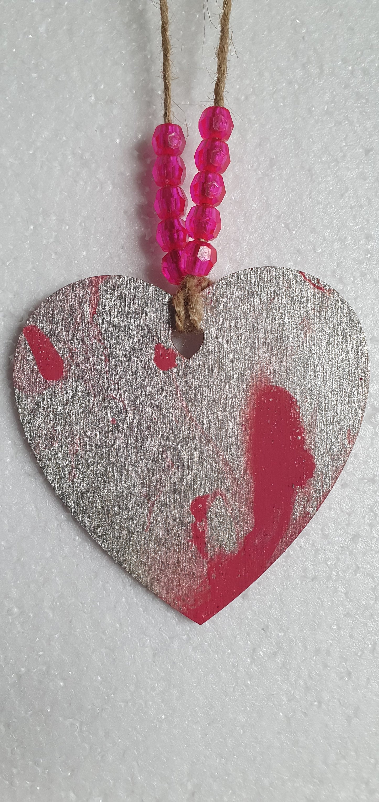 Small Marbled Wooden Heart Window Hanging Gift 3