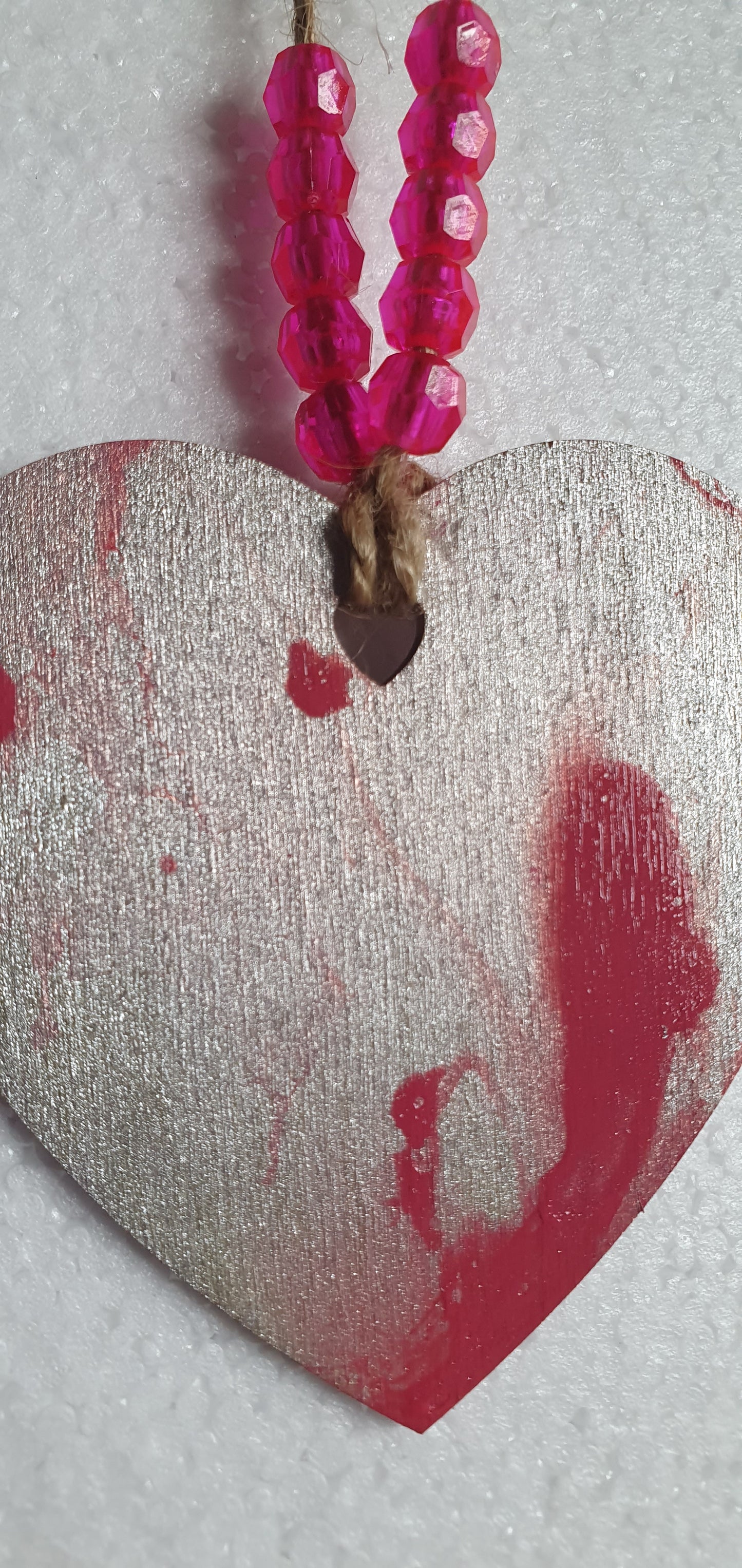 Small Marbled Wooden Heart Window Hanging Gift 3
