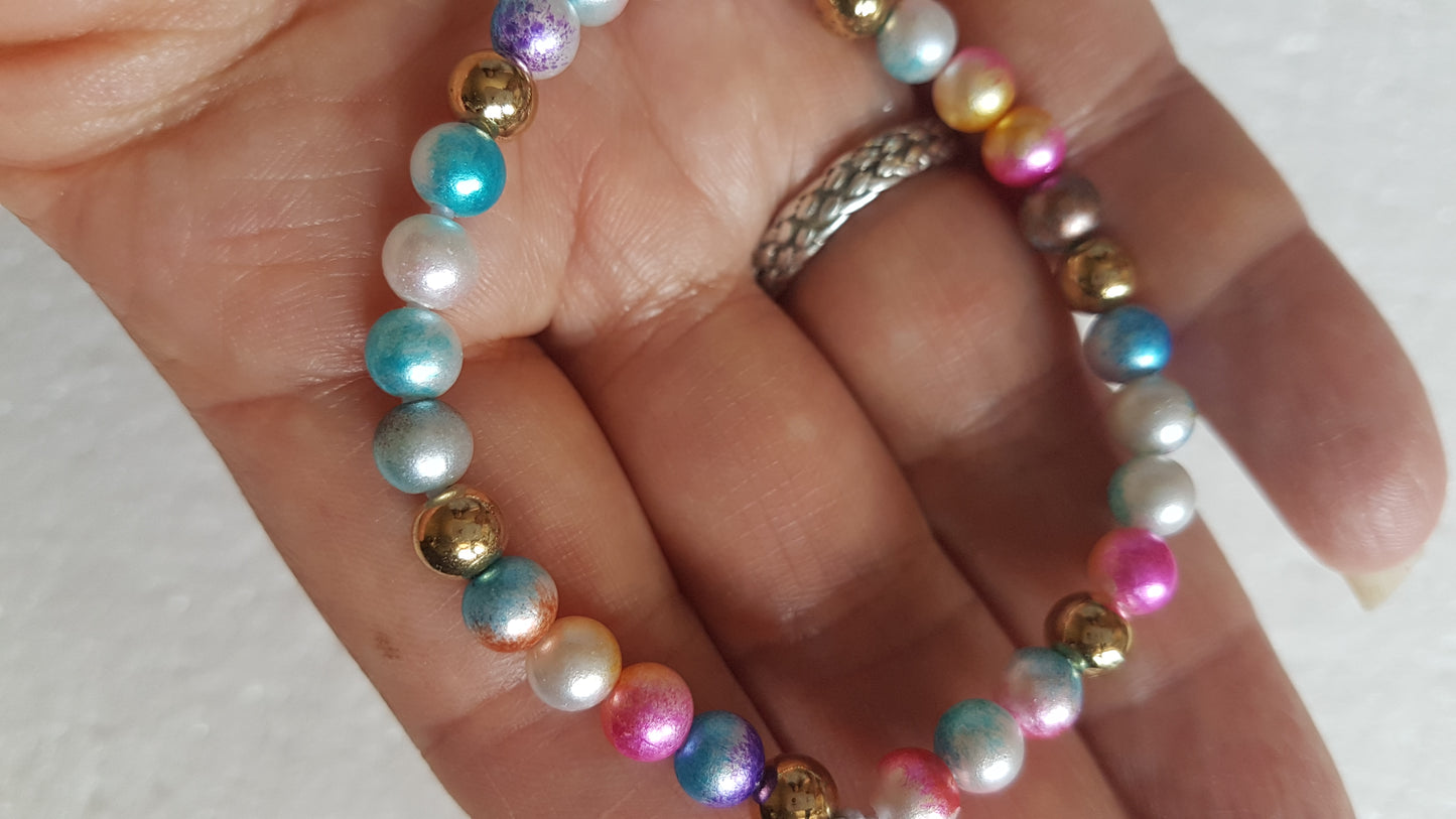 Bead Elastic Bracelet Multicoloured