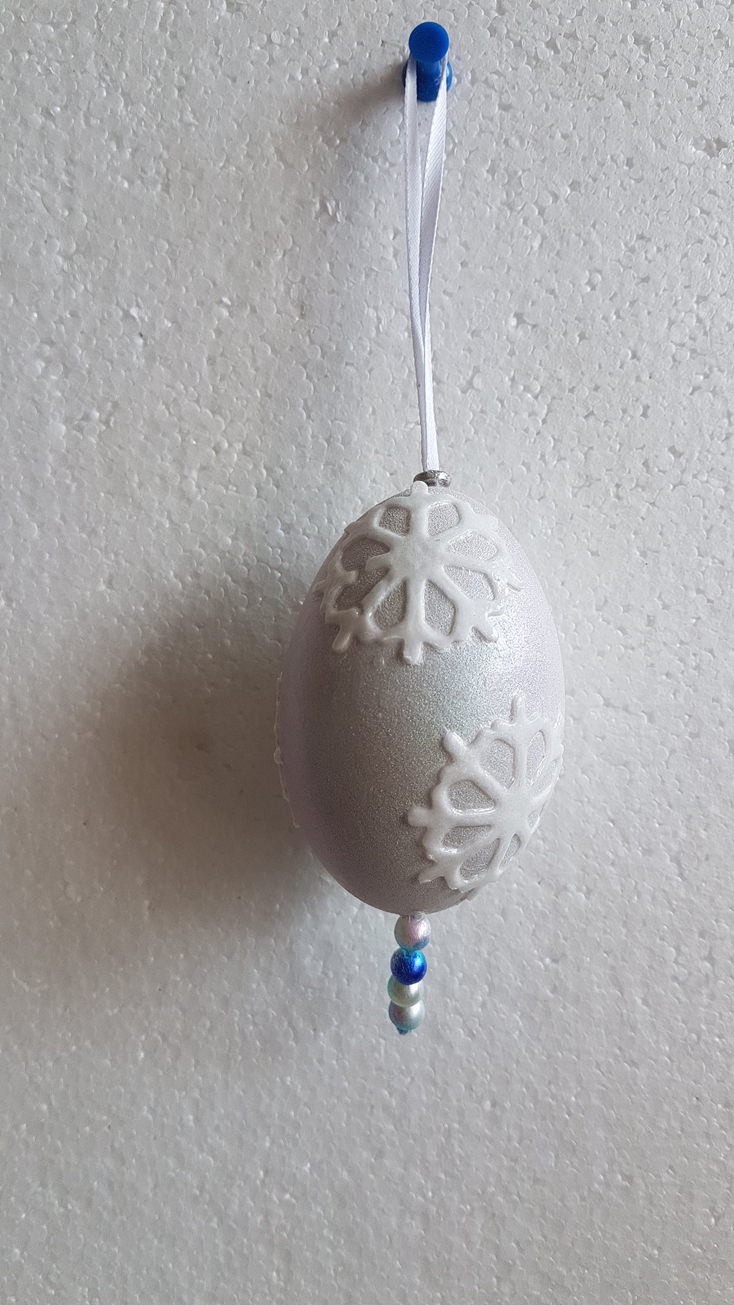 Decorated Egg Window/Tree Hanging Silver Snowflake Home Decor Gift