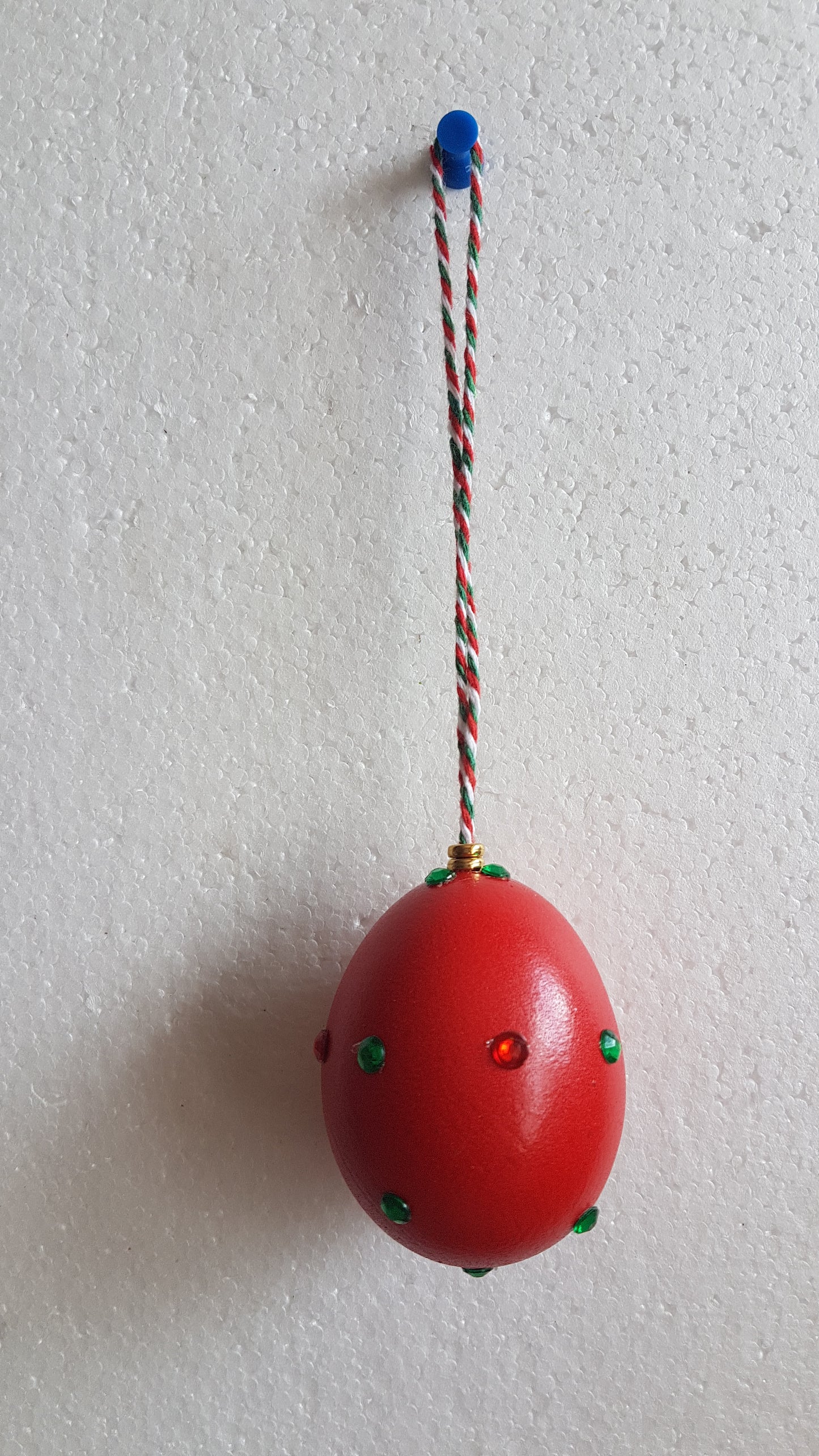 Decorated Egg Window/Tree Hanging Red Green Christmas Home Decor Gift