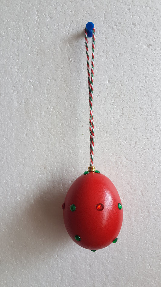 Decorated Egg Window/Tree Hanging Red Green Christmas Home Decor Gift
