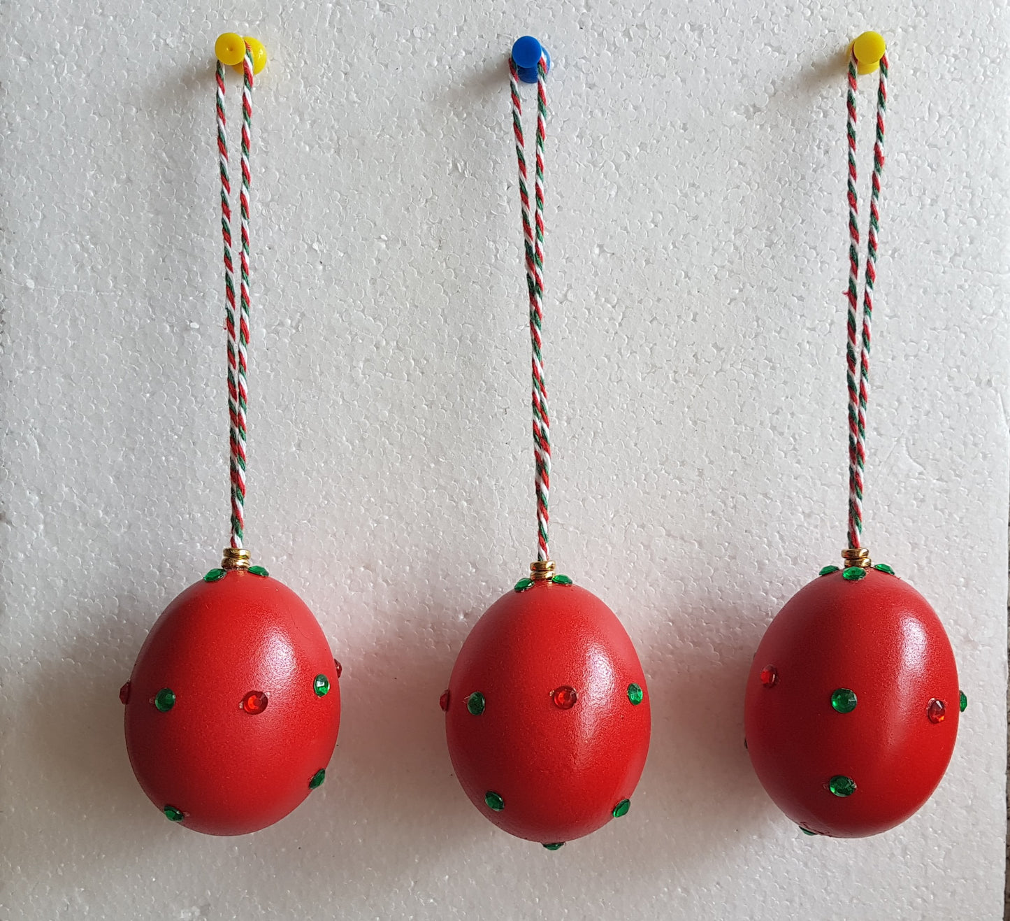 Decorated Egg Window/Tree Hanging Red Green Christmas Home Decor Gift