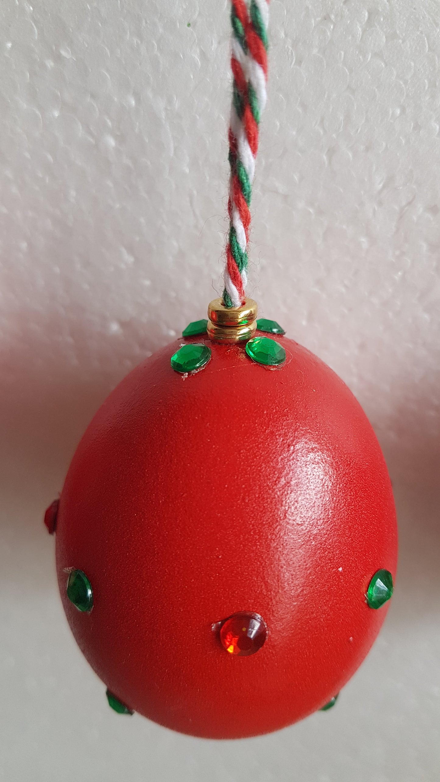 Decorated Egg Window/Tree Hanging Red Green Christmas Home Decor Gift