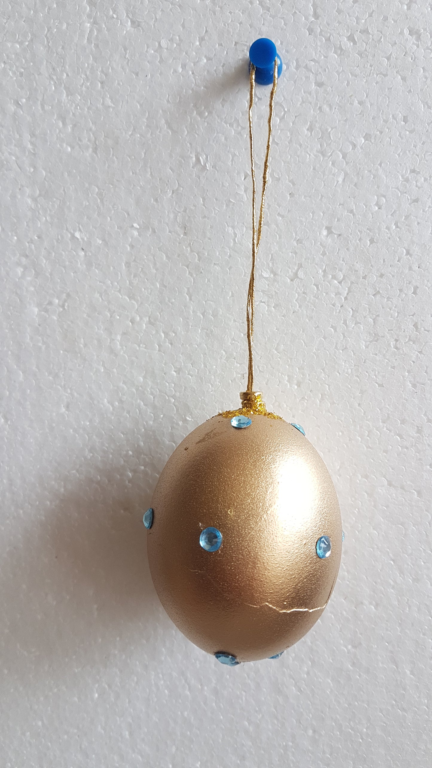 Decorated Egg Window/Tree Hanging Gold Blue Christmas Home Decor Gift