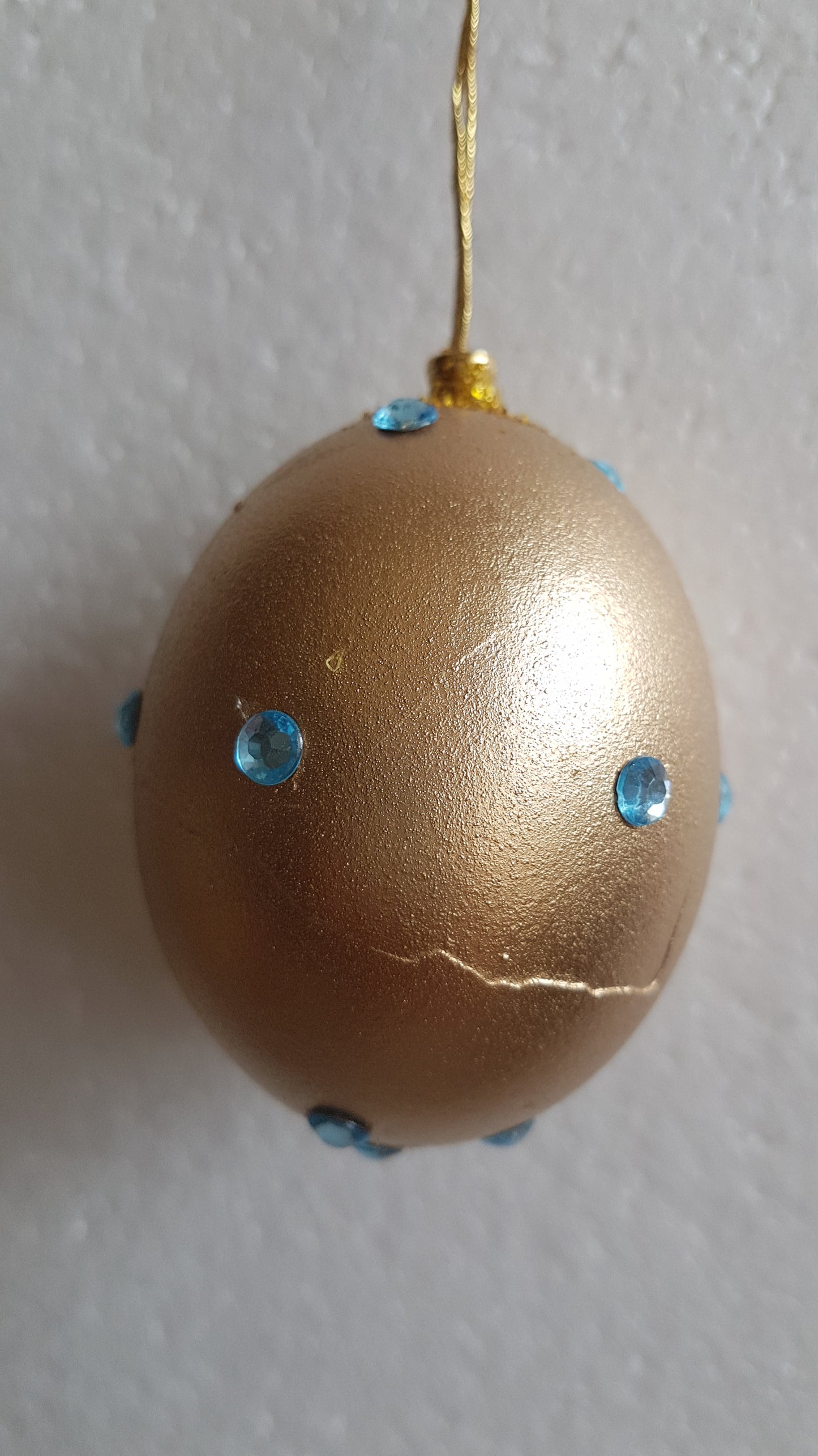 Decorated Egg Window/Tree Hanging Gold Blue Christmas Home Decor Gift