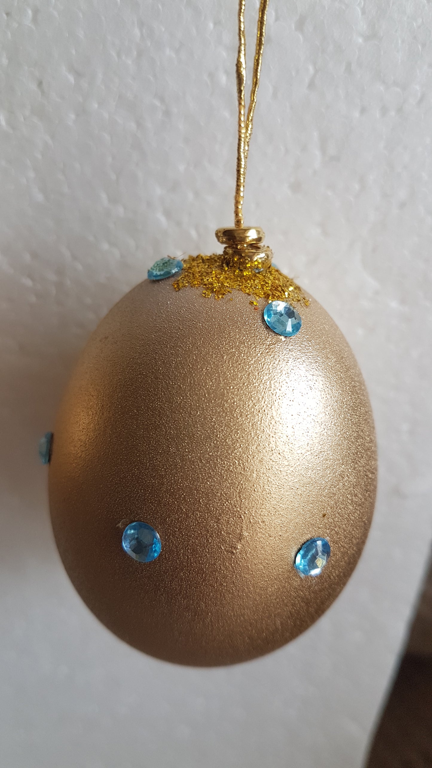 Decorated Egg Window/Tree Hanging Gold Blue Christmas Home Decor Gift