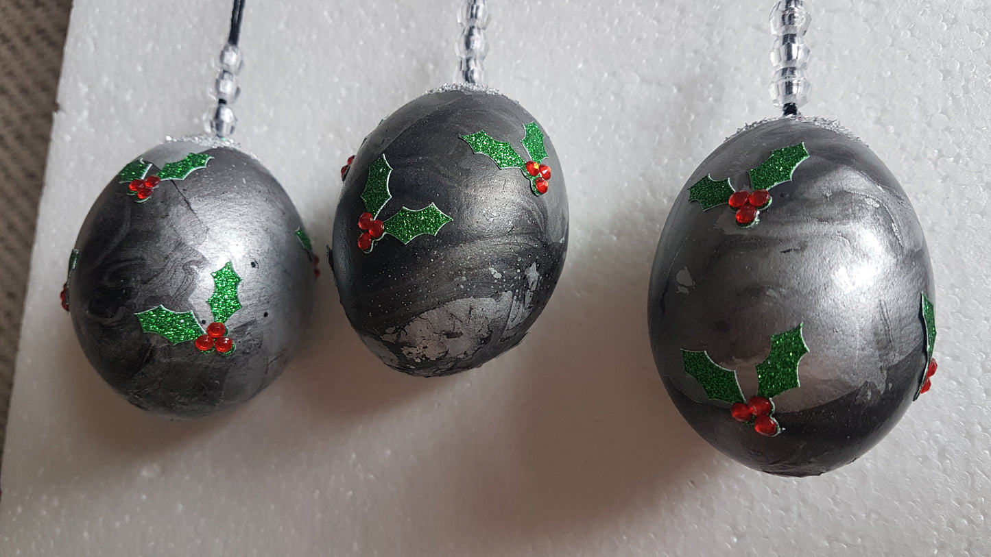 Decorated Egg Window/Tree Hanging Black Green Silver Red Home Decor Gift