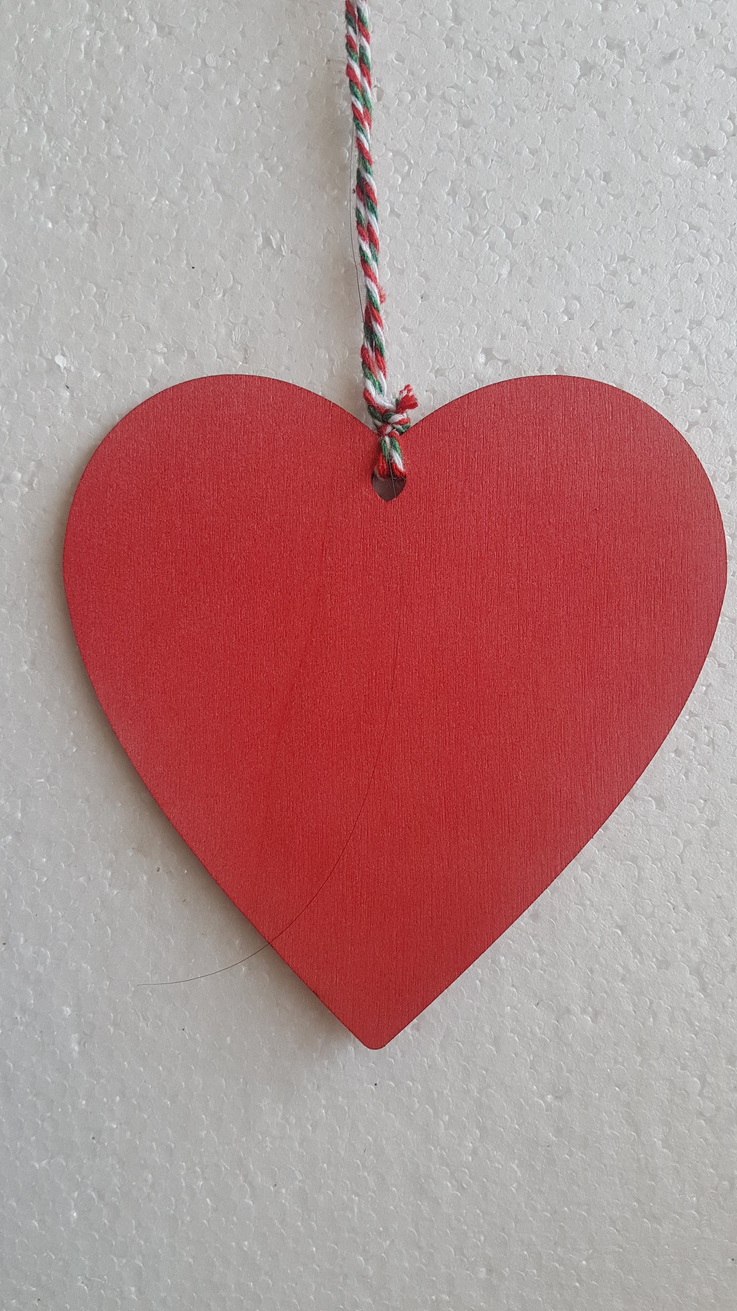 Large Christmas Wooden Heart Red Green Window Hanging Gift