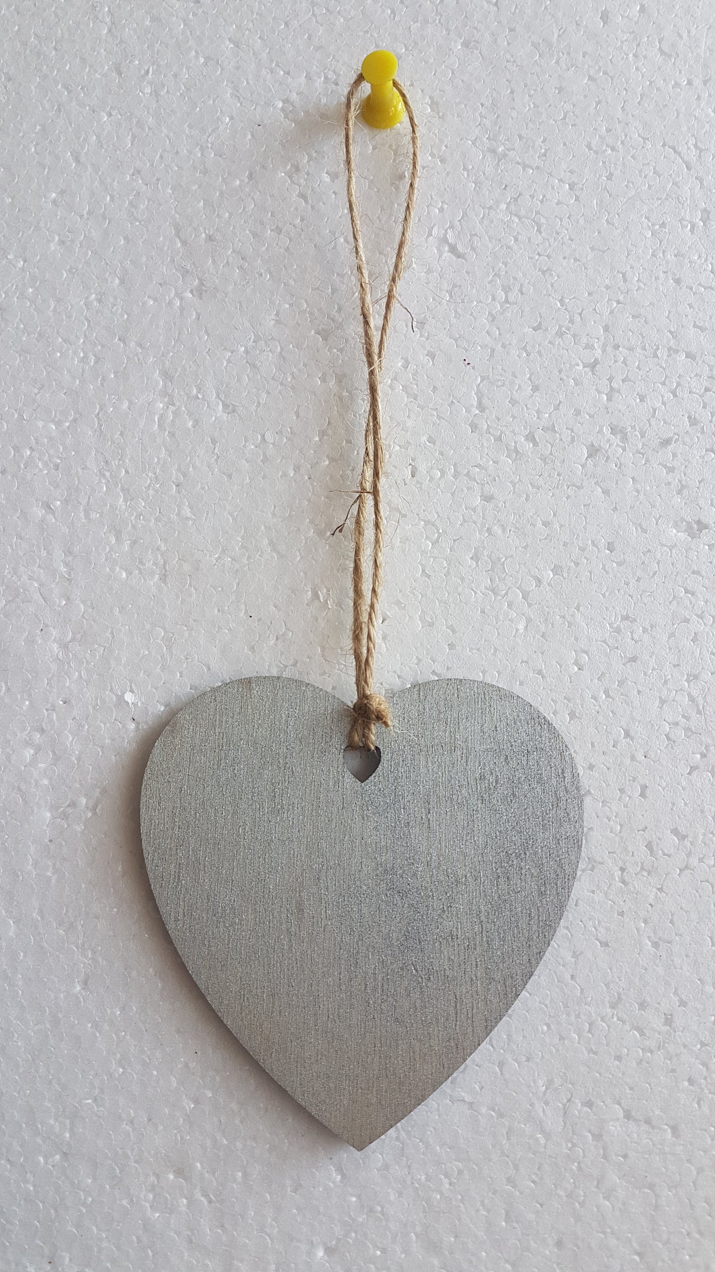 Small Christmas Wooden Heart Silver Blue Snowflake Window Hanging Gift