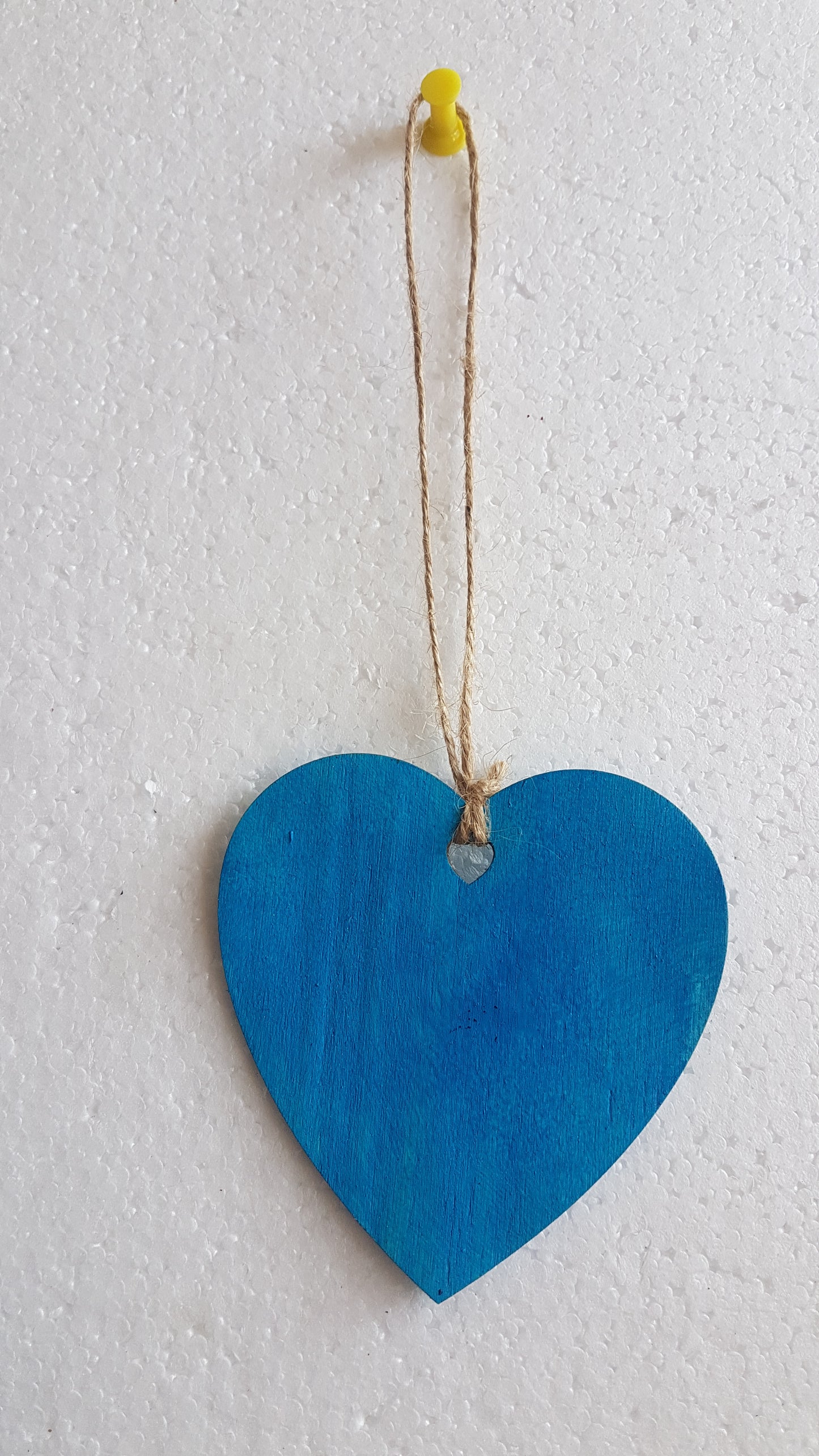 Small Christmas Wooden Heart Silver Blue Snowflake Window Hanging Gift 2