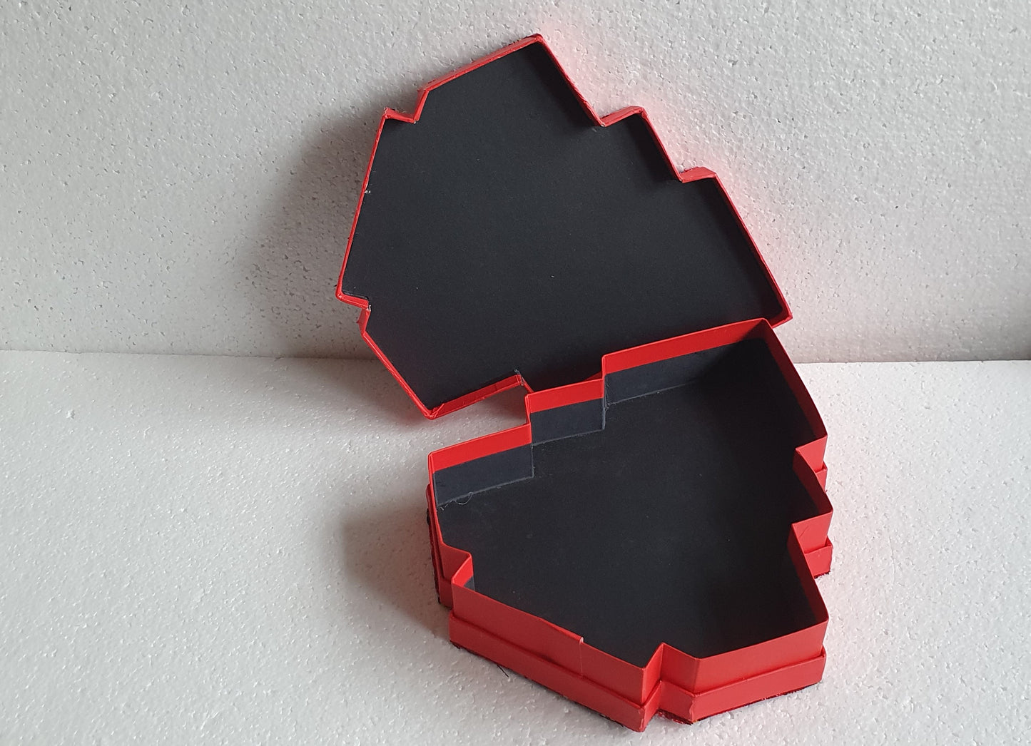 Red Tartan Christmas Tree Gift Box Hand Decorated Decor