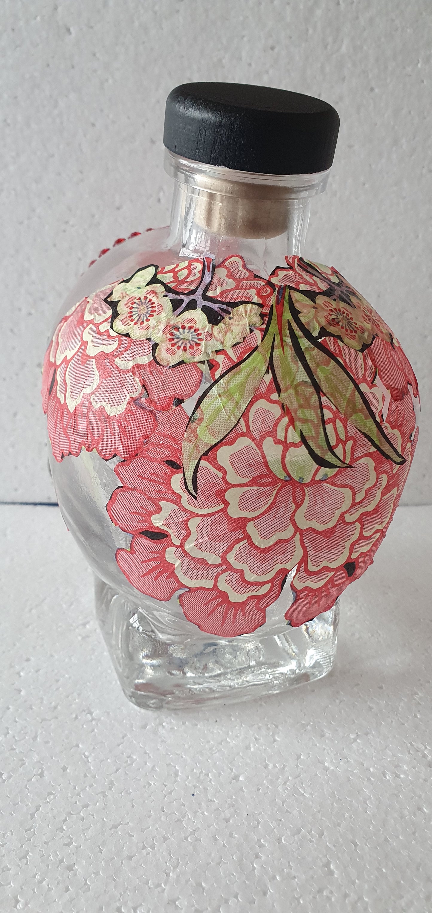 Glass Skull Day Of The Dead Decorated Bottle With Lid Home Decor Gift