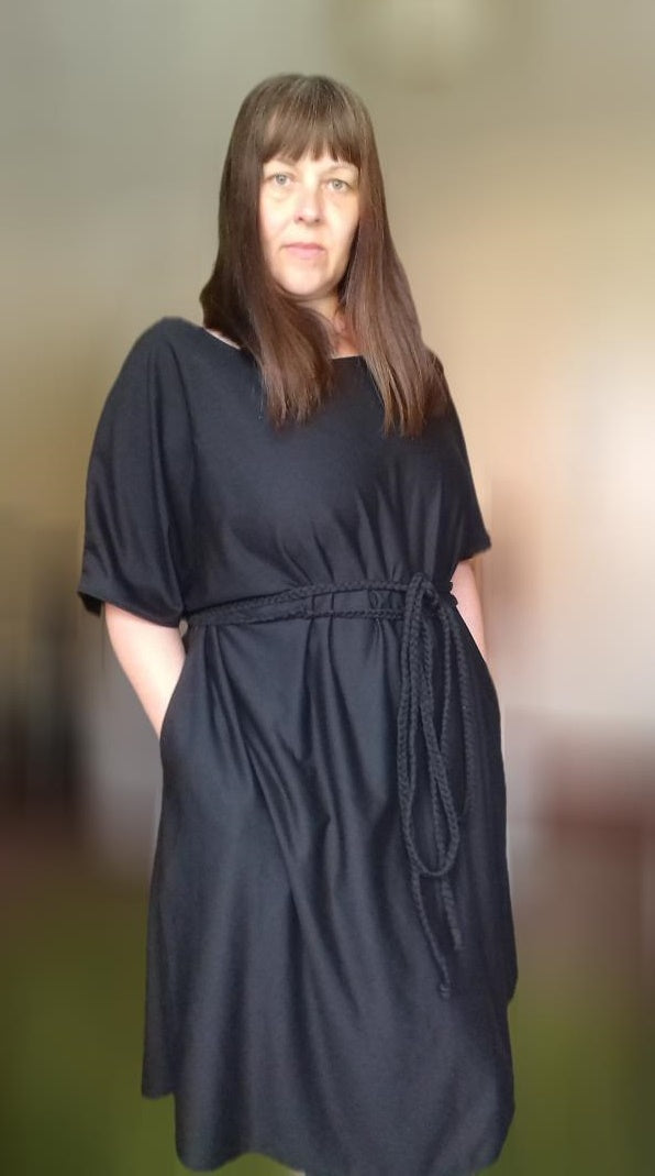 Relaxed Fit T Shirt Dress - Black Jersey UK 24+