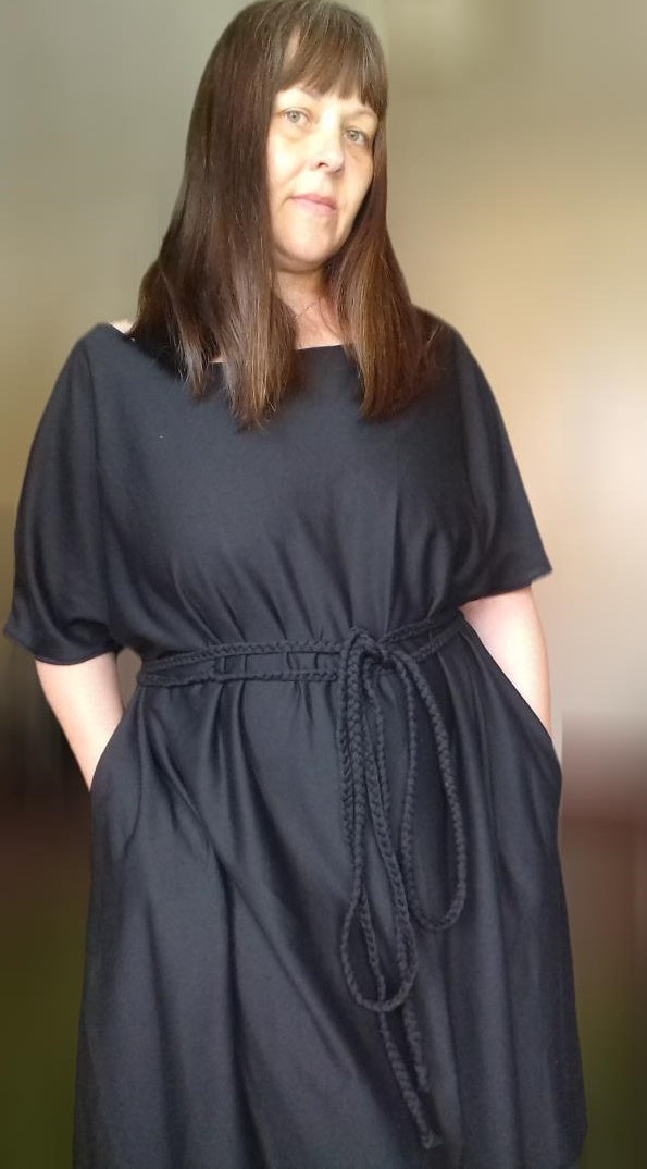 Relaxed Fit T Shirt Dress - Black Jersey UK 24+