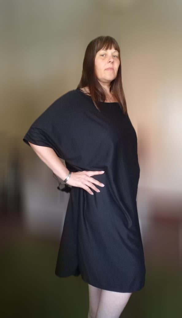 Relaxed Fit T Shirt Dress - Black Jersey UK 24+