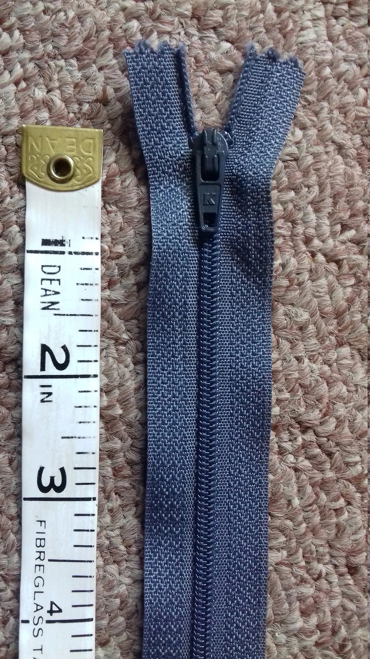 Grey 6 inch zip (12.5cm) nylon closed end