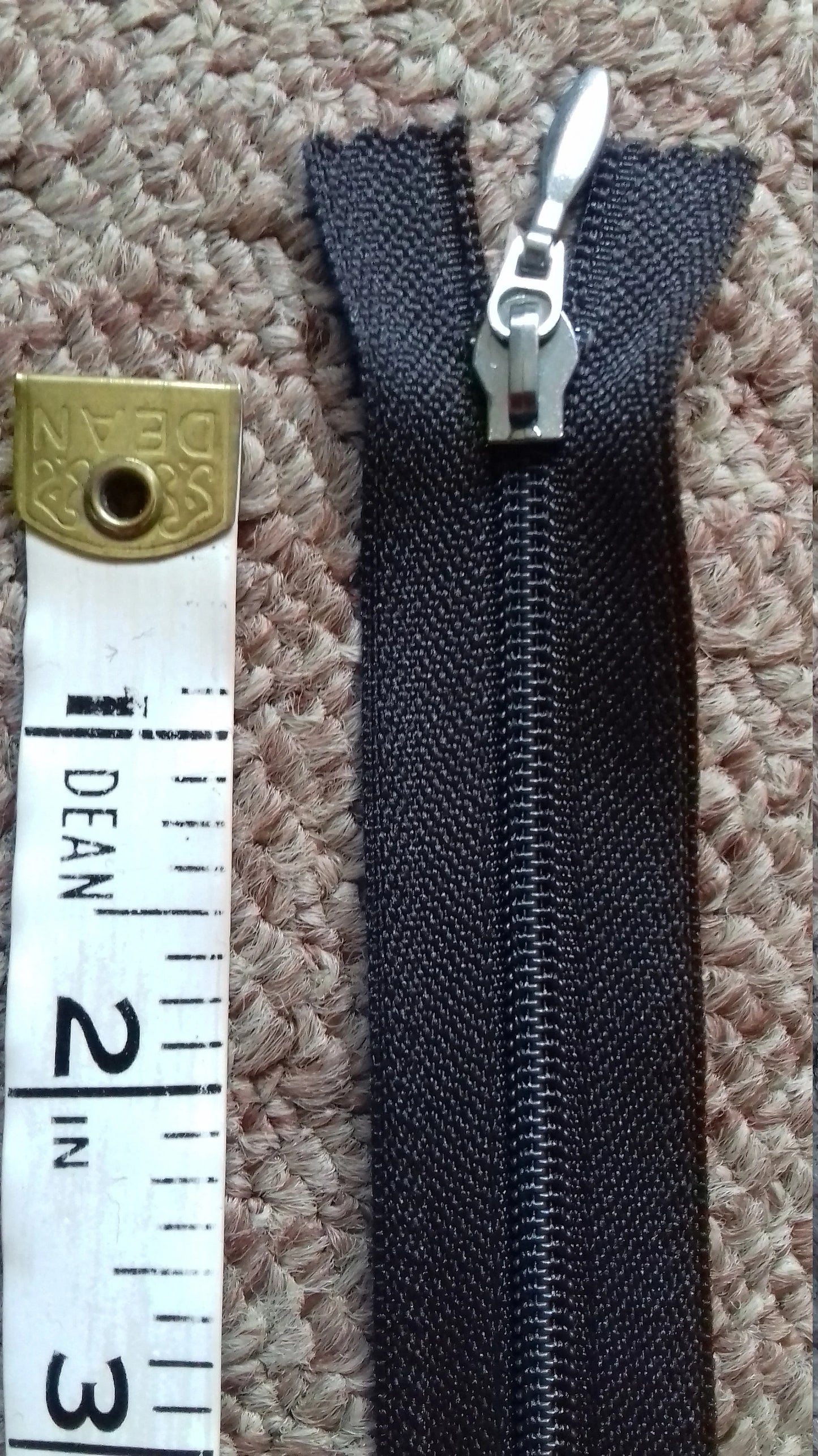 Brown 5 inch zip UK (12.5cm) closed end silver metal nylon teeth