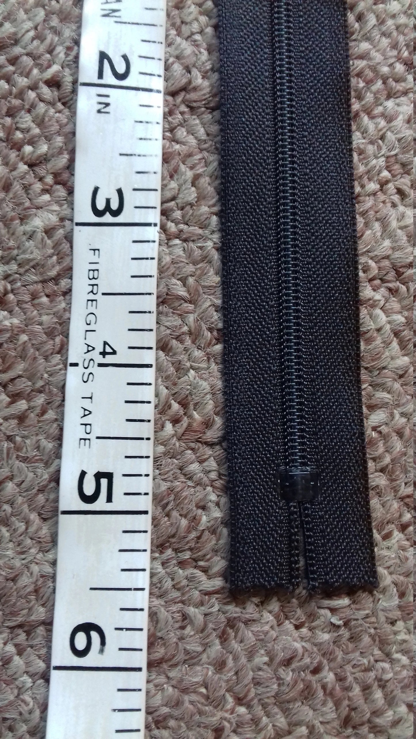 Brown 5 inch zip UK (12.5cm) closed end silver metal nylon teeth