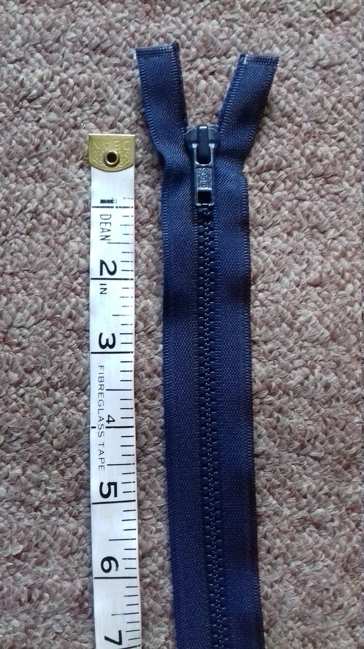 Chunky Navy Blue Plastic Zipper 12 inch Separating Zip Open Ended