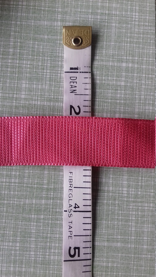 Pink Webbing Vintage Crafting Sewing 1 in wide